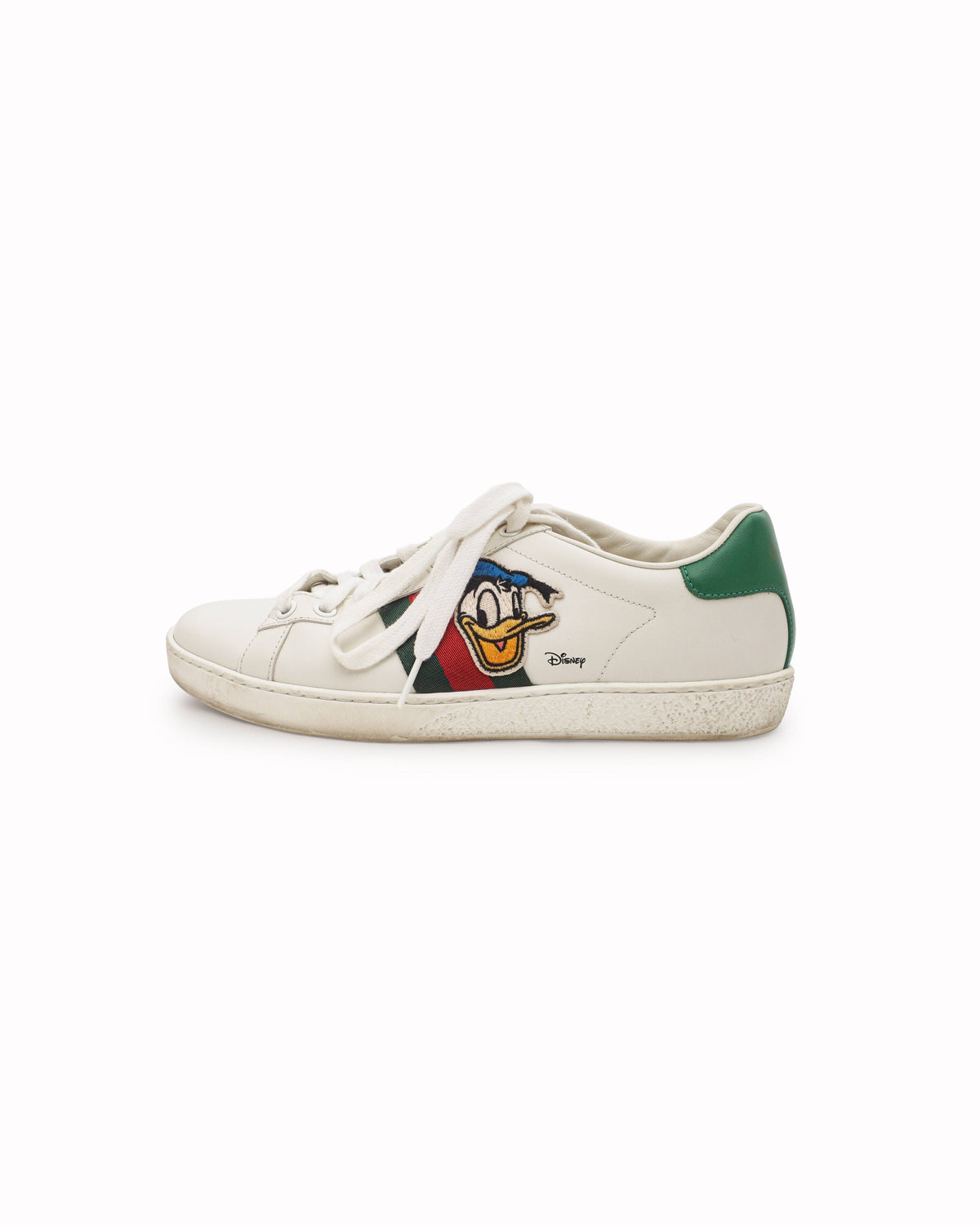 Disney x Gucci White Leather Ace Donald Duck Low-Top Sneakers