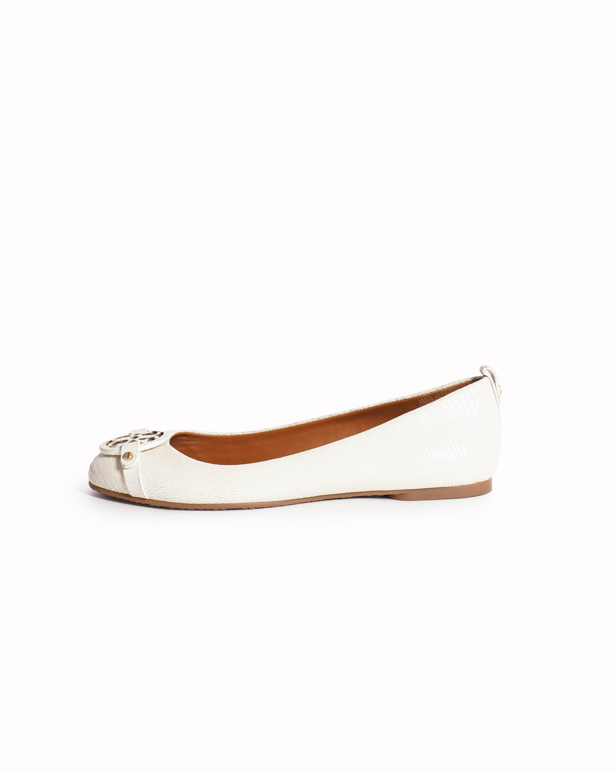 Tory Burch Mini Miller Ballet Flats In White