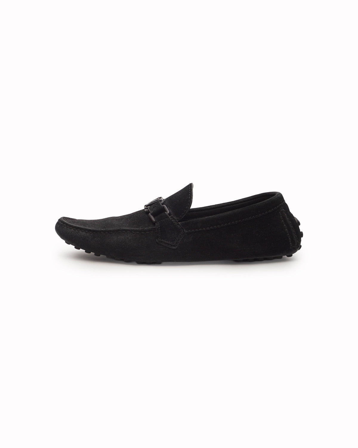 Louis Vuitton Black Suede Upper Case Driving Loafers