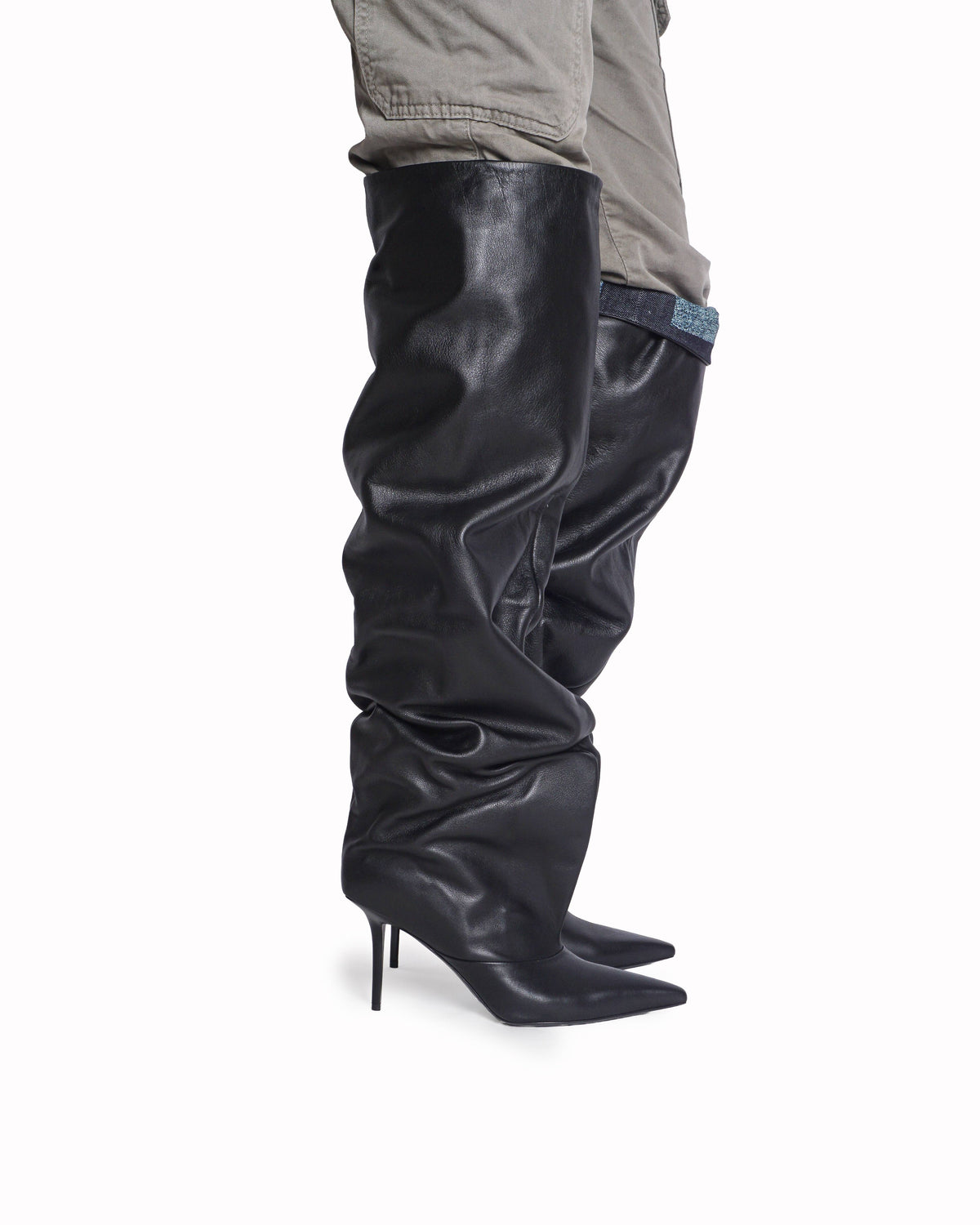 Jimmy Choo x Jean Paul Gaultier Over-The-Knee Leather Boots