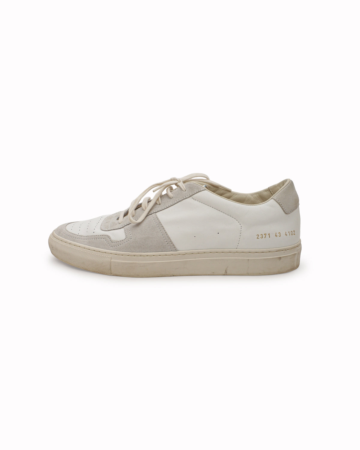 Common Projects White Leather & Grey Suede Retro Low Sneakers