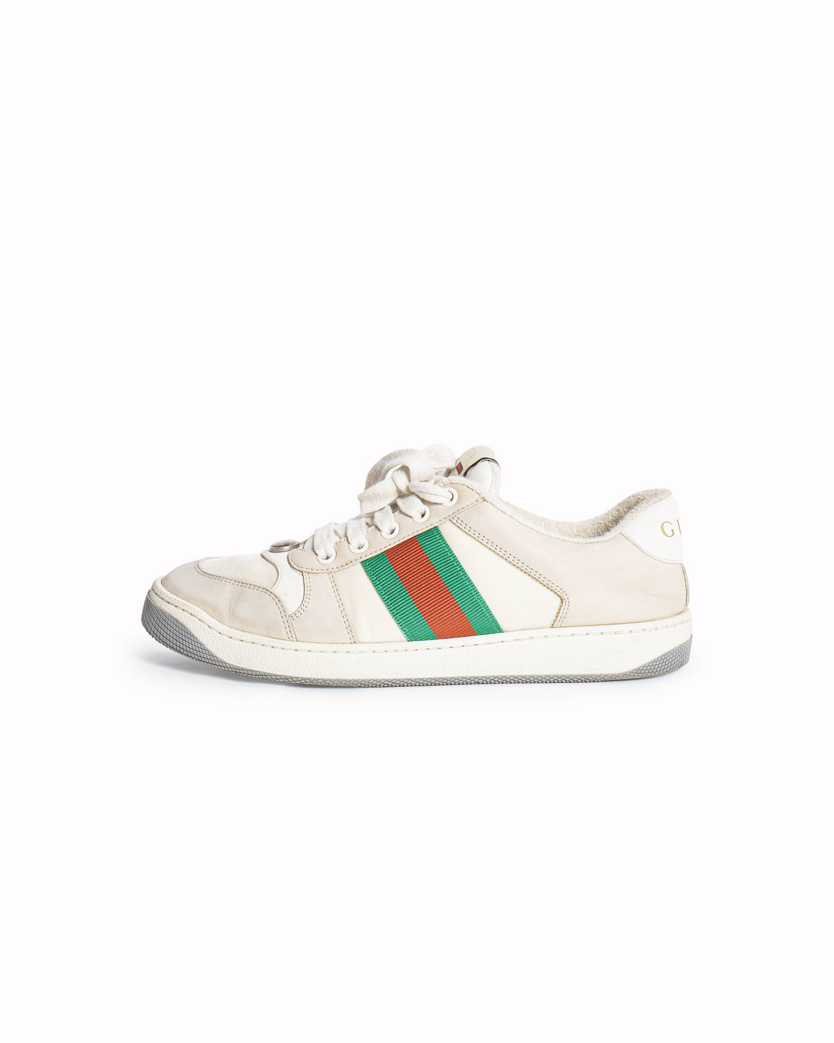 Gucci Beige Screener GG Trainer Sneaker