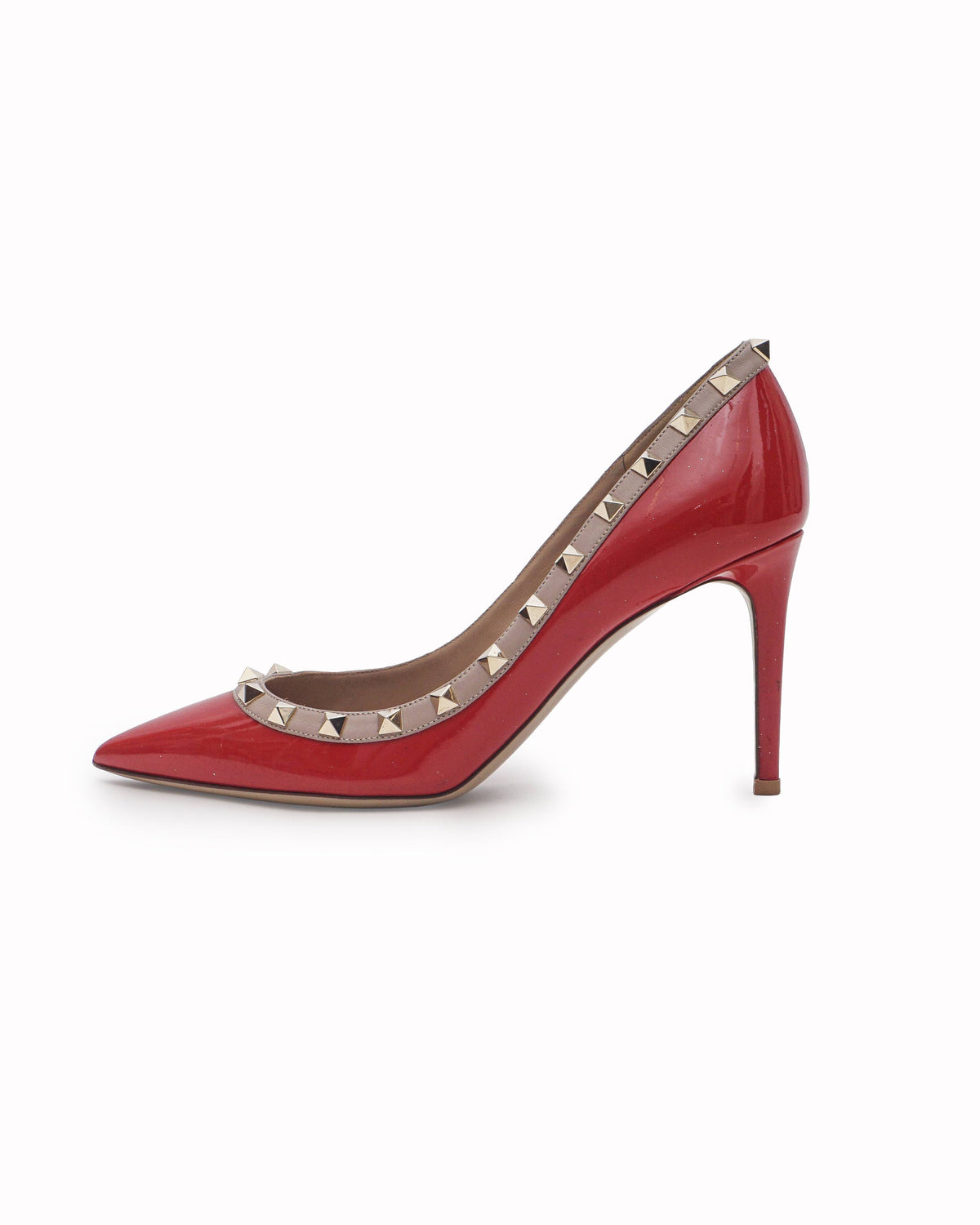 Valentino Red Patent Leather Rockstud Stiletto Pumps