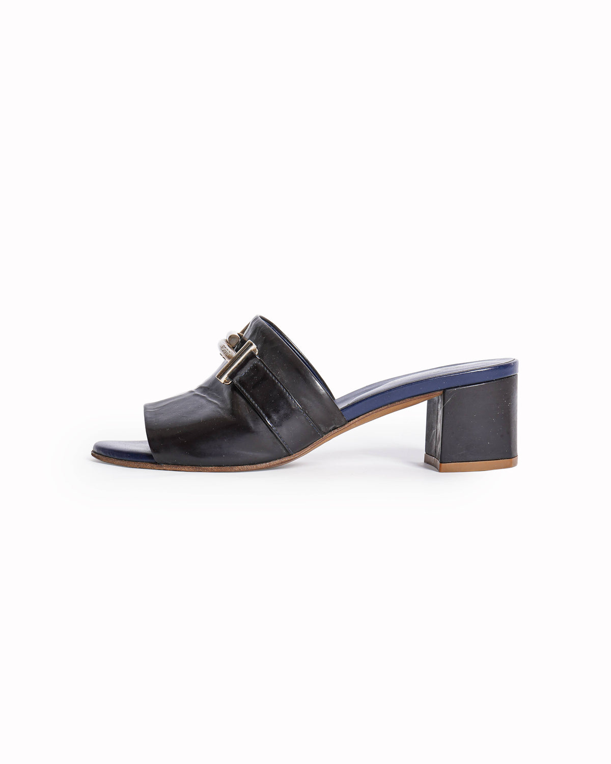 Tod’s Timeless Black Patent Leather Slide Sandals