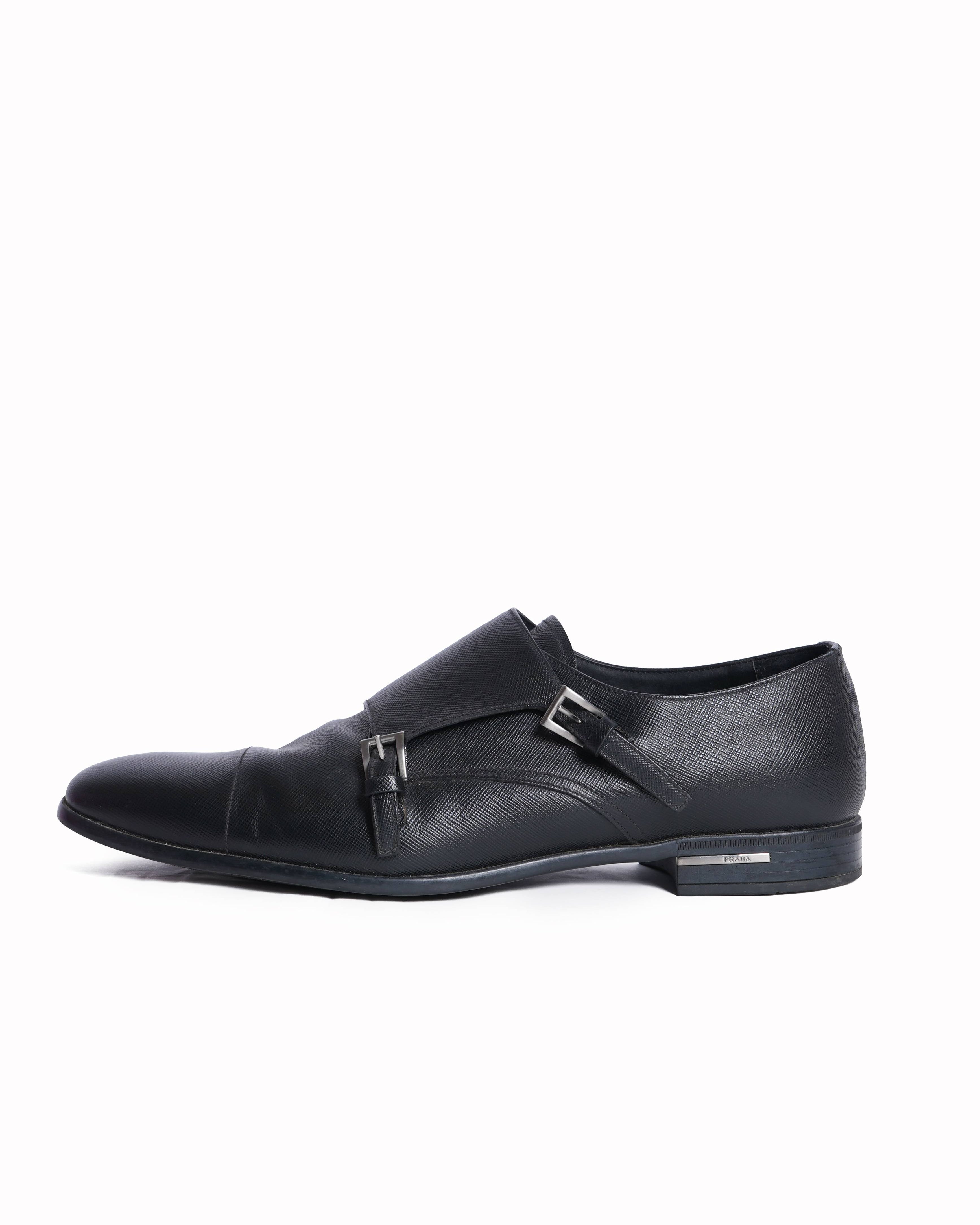 Prada black leather shoes for men