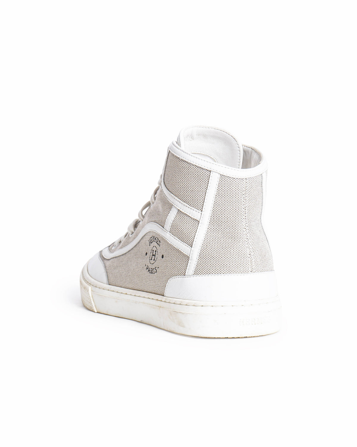 Hermès Canvas & White Leather Get Up High-Top Sneakers