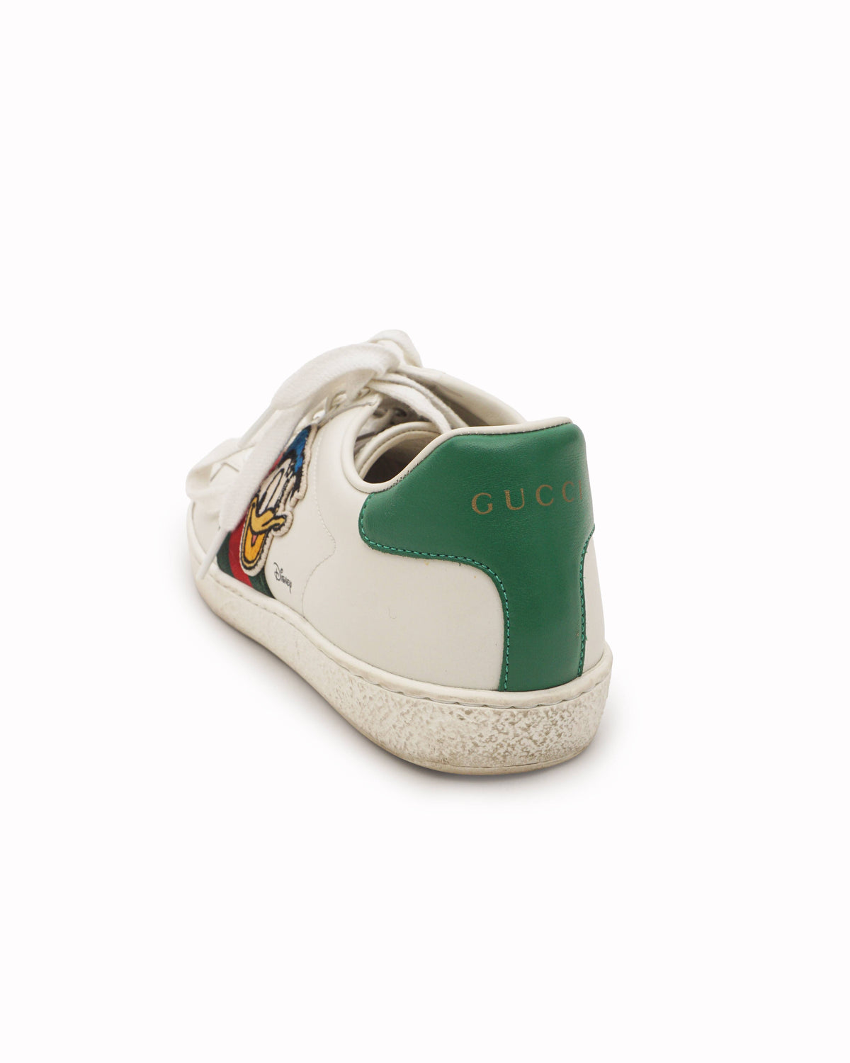 Disney x Gucci White Leather Ace Donald Duck Low-Top Sneakers
