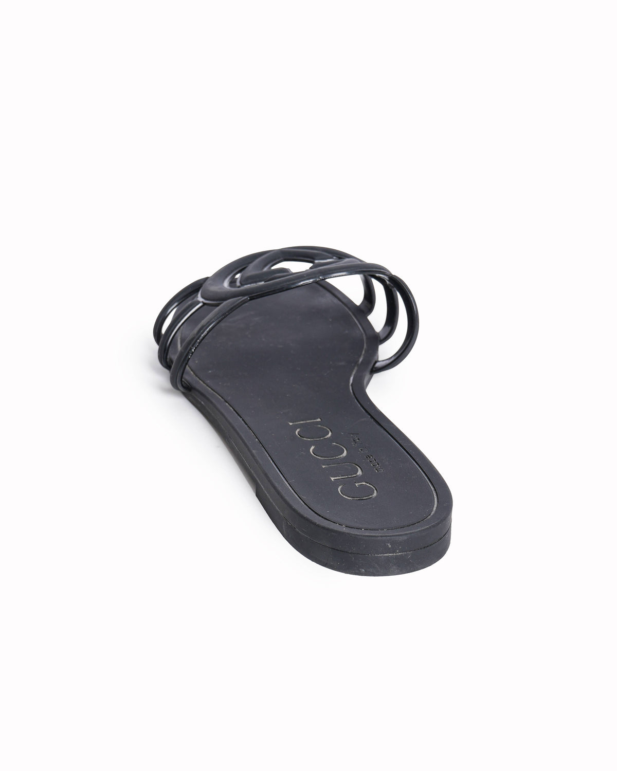 Gucci Black Interlocking GG Rubber Sliders