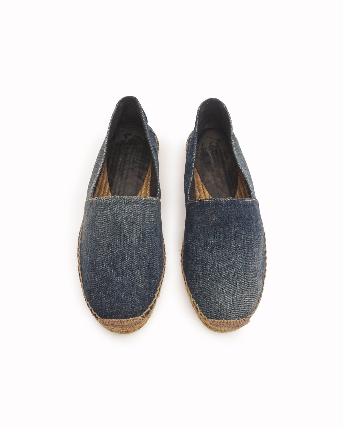 Saint Laurent Blue Denim Embroidery Accent Espadrilles