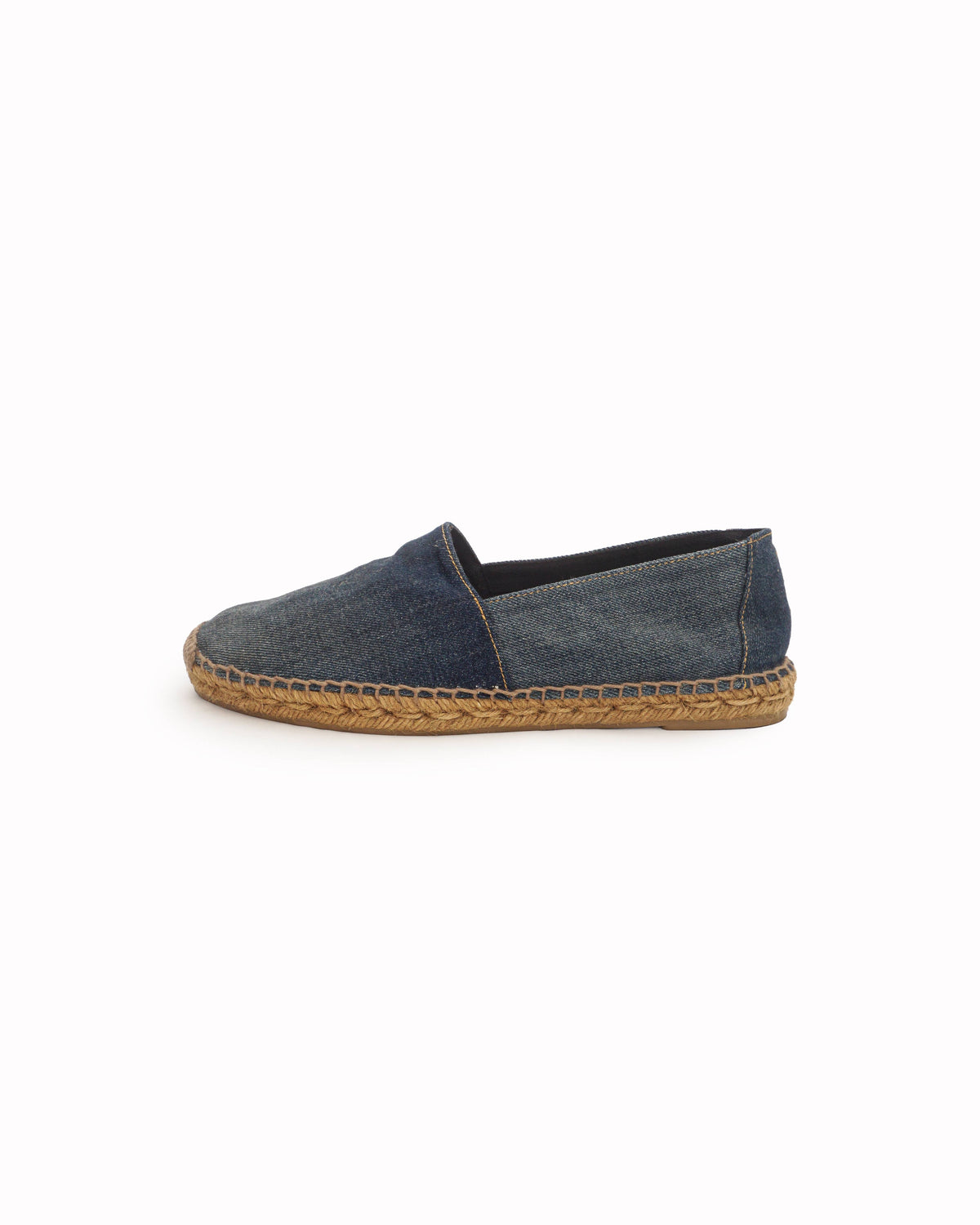 Saint Laurent Blue Denim Embroidery Accent Espadrilles