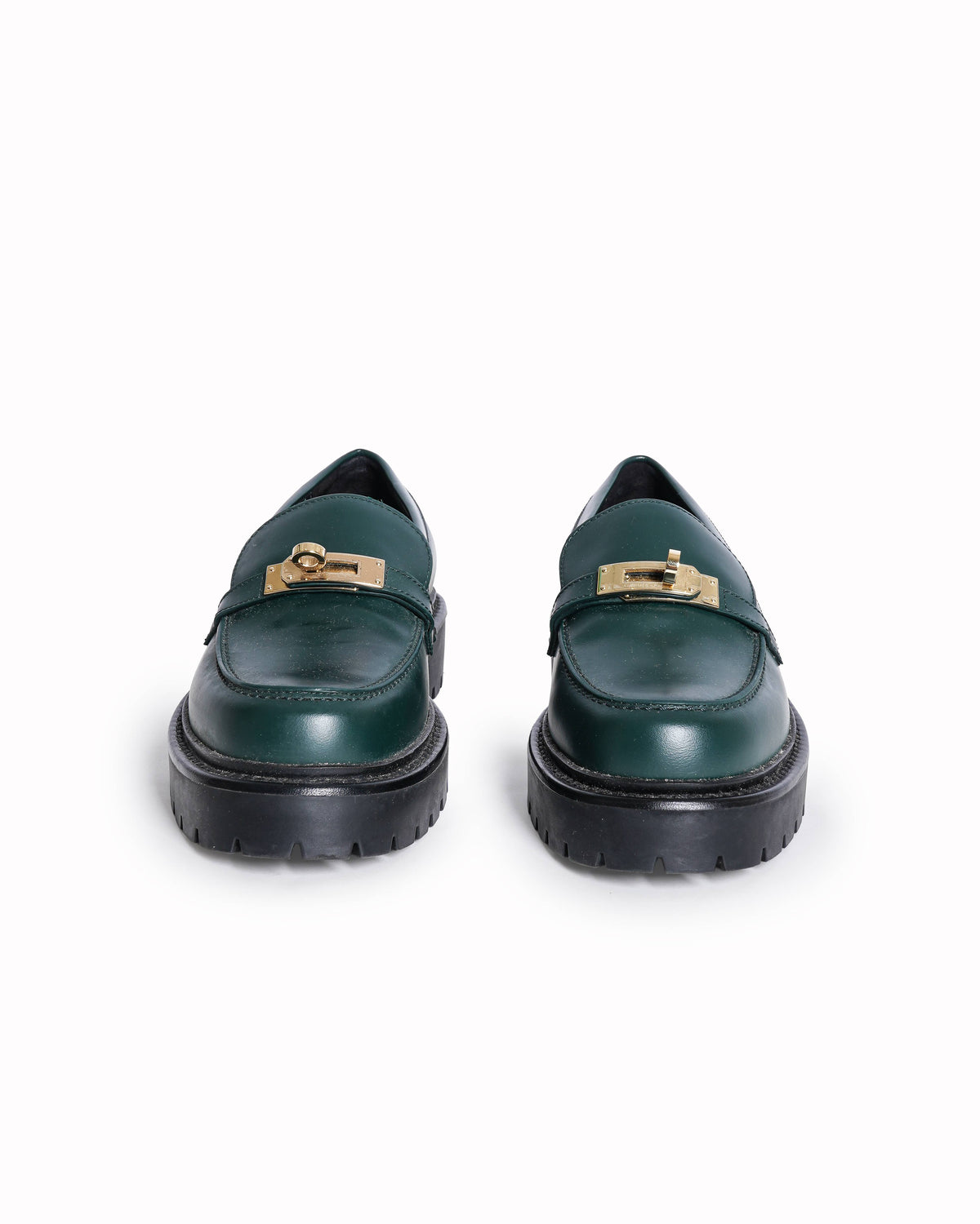 Hermès Destin Calfskin Loafers In Forest Green