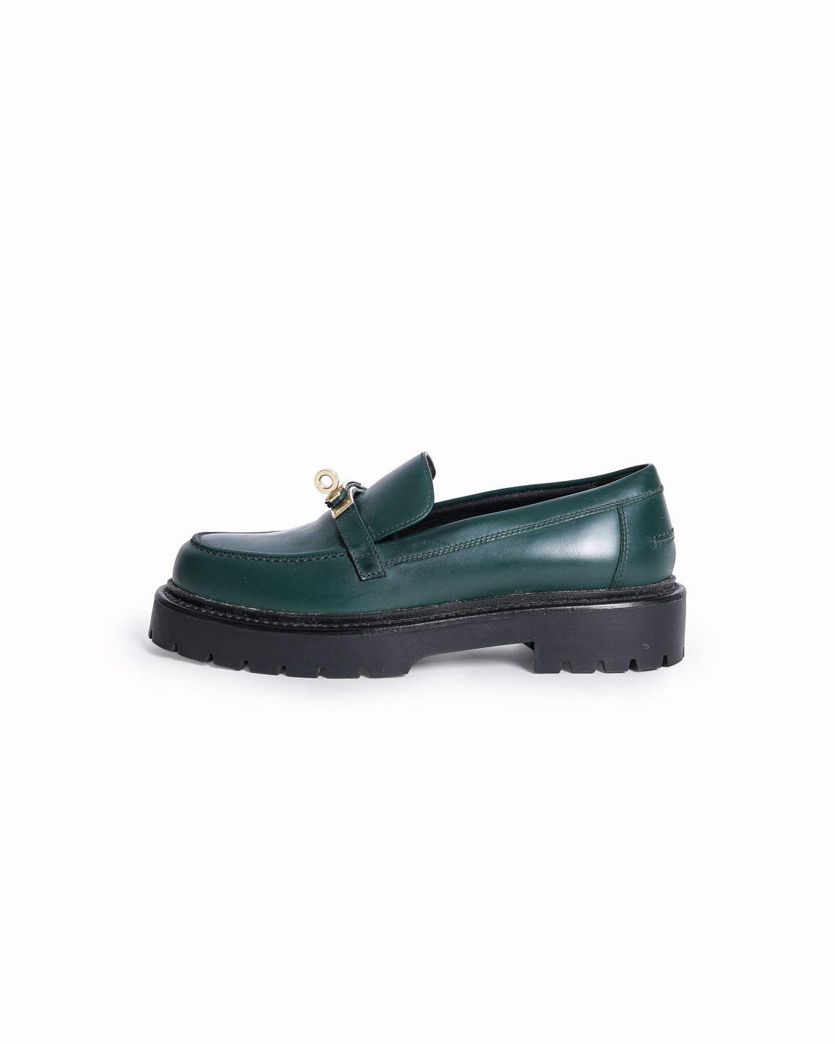 Hermès Destin Calfskin Loafers In Forest Green