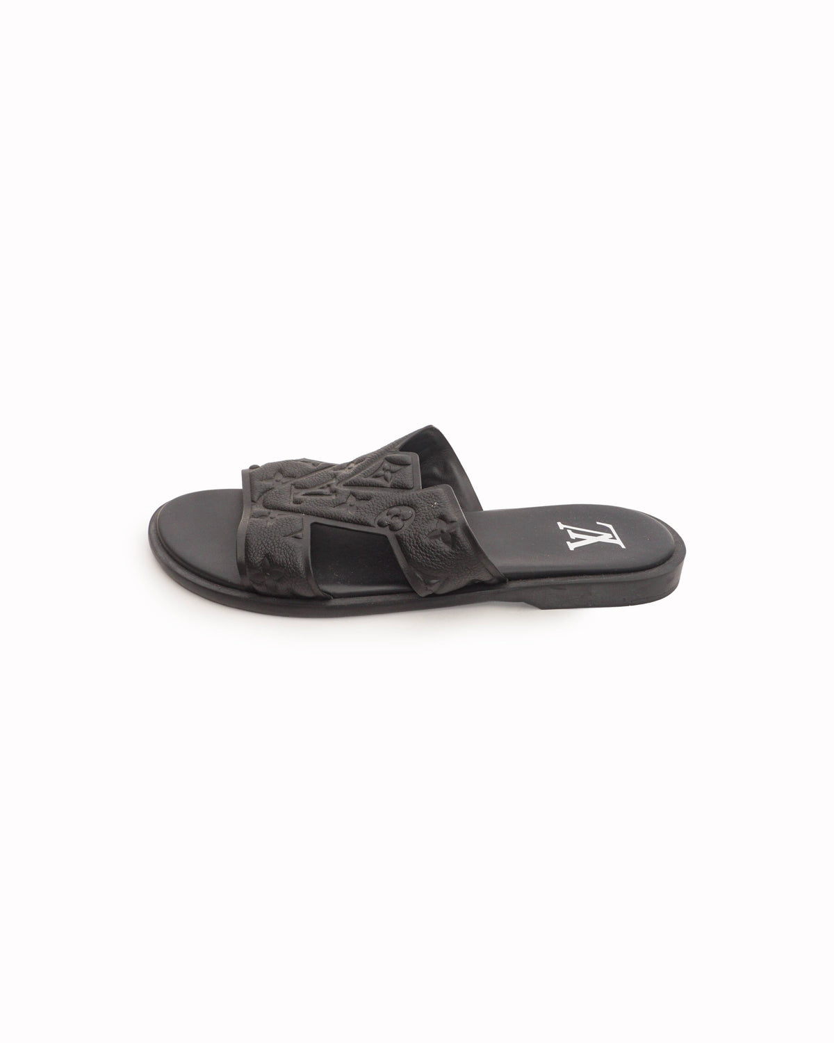 Louis Vuitton Black Monogram Empreinte Leather LV Oasis Mules