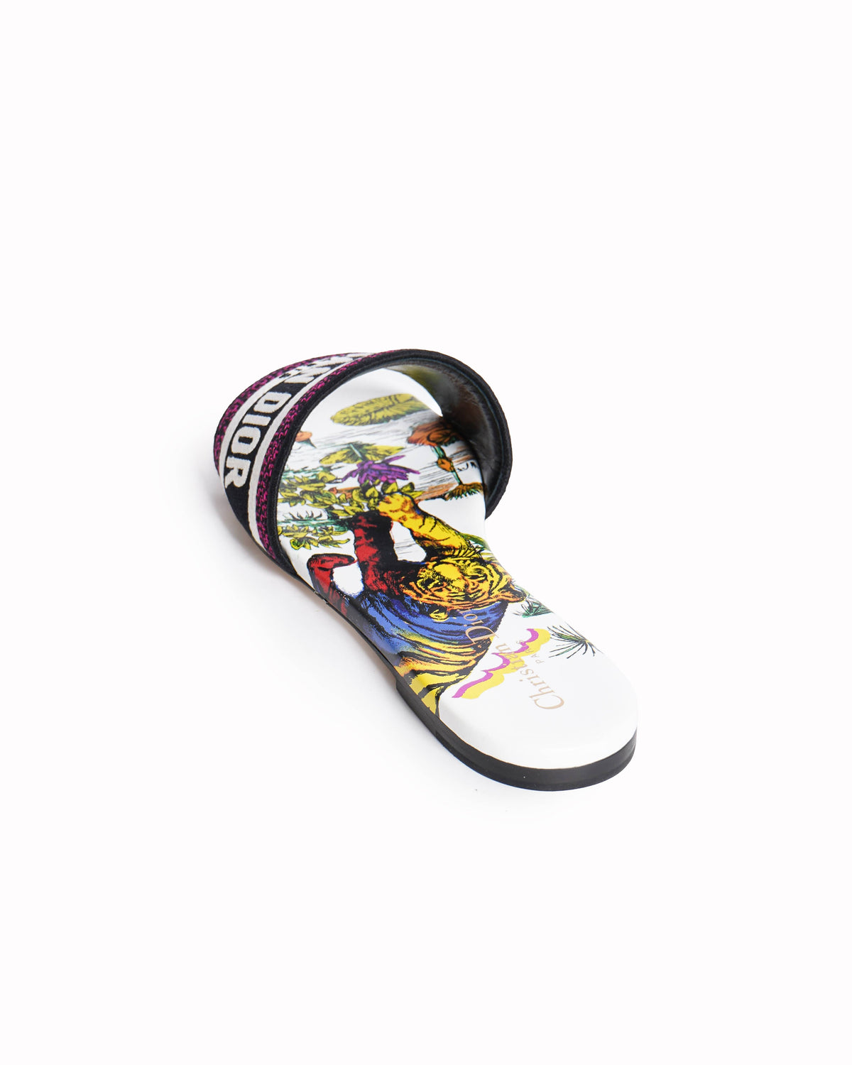 Christian Dior Tiger Print Dway Slide Mules
