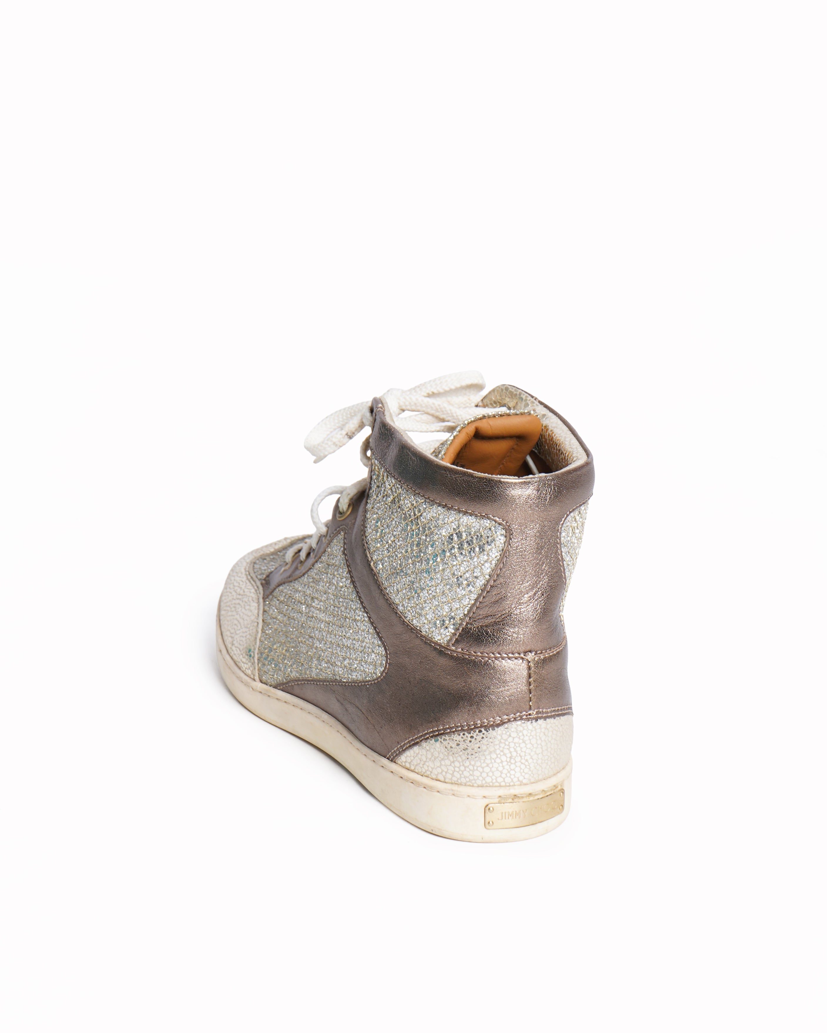 Jimmy choo tokyo high top glitter sneakers