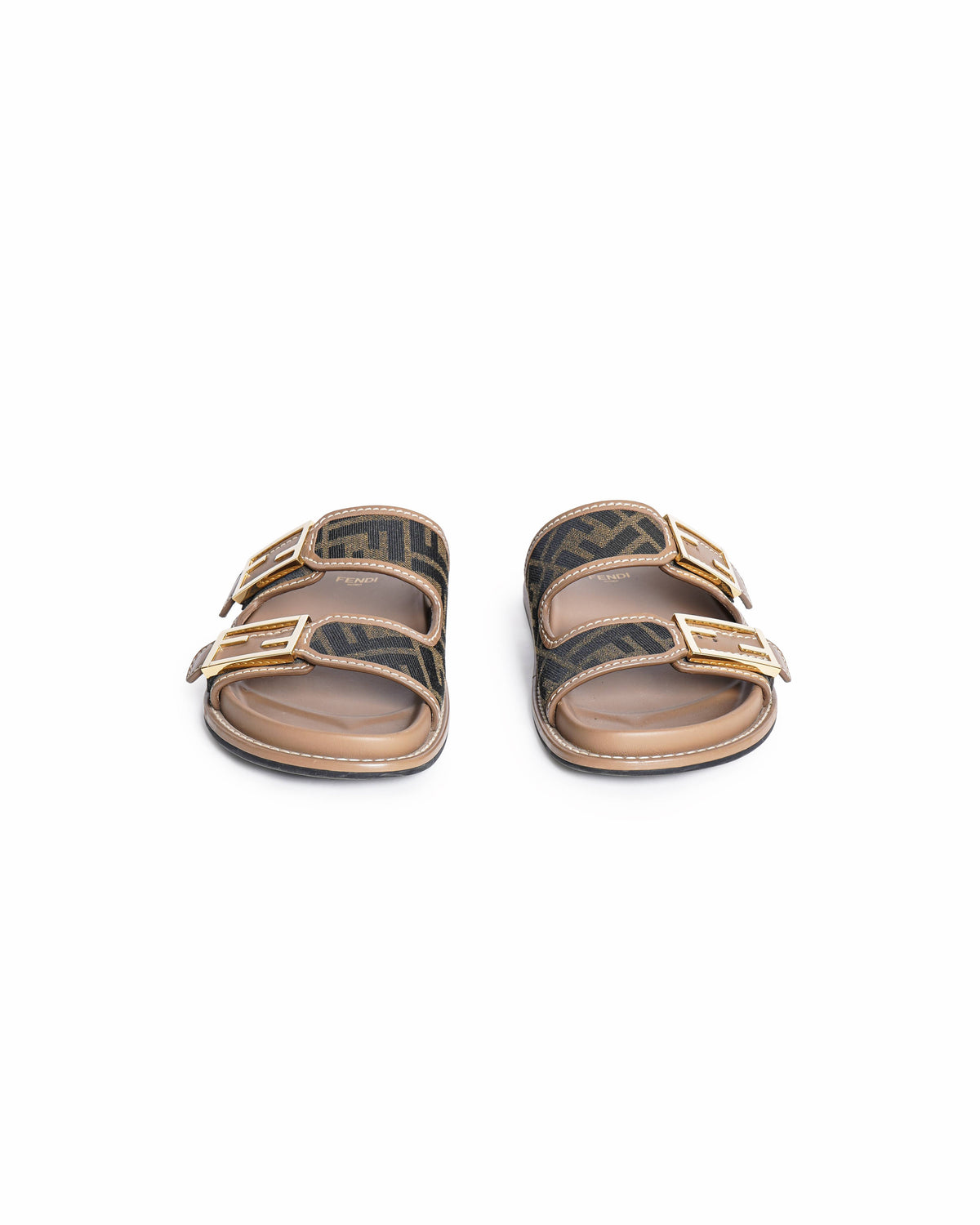 Fendi Feel Brown FF fabric slides