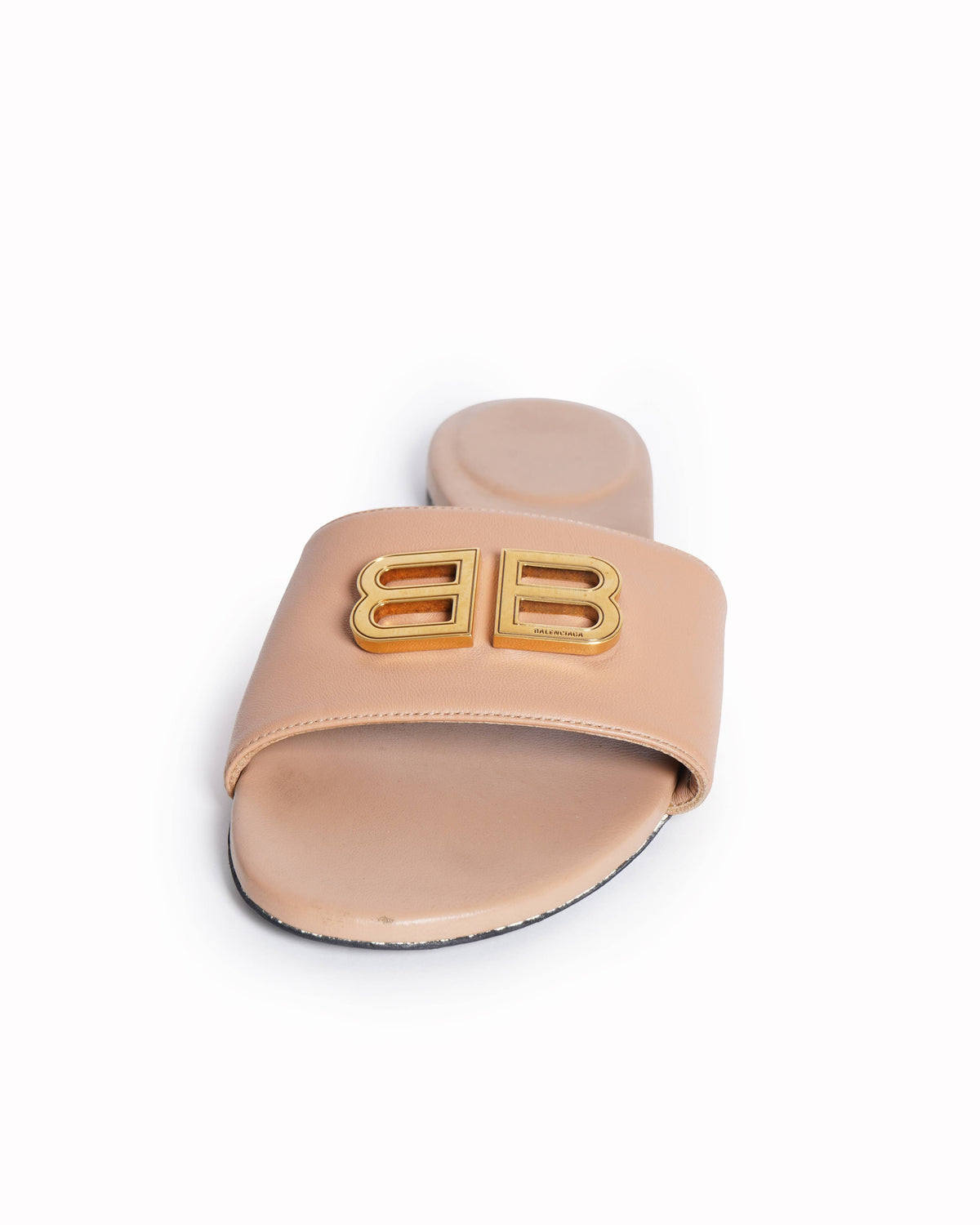 Balenciaga Logo Flats In Beige