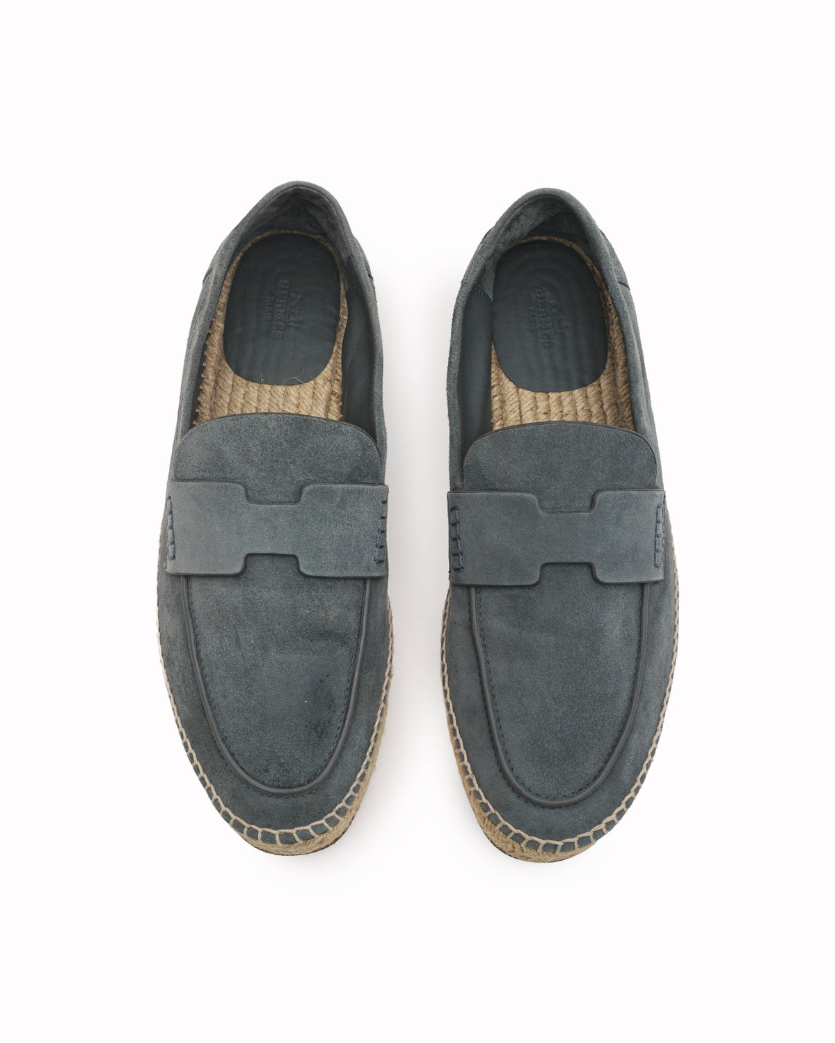 Hermès Ancora Slate Blue Suede Men's Espadrilles