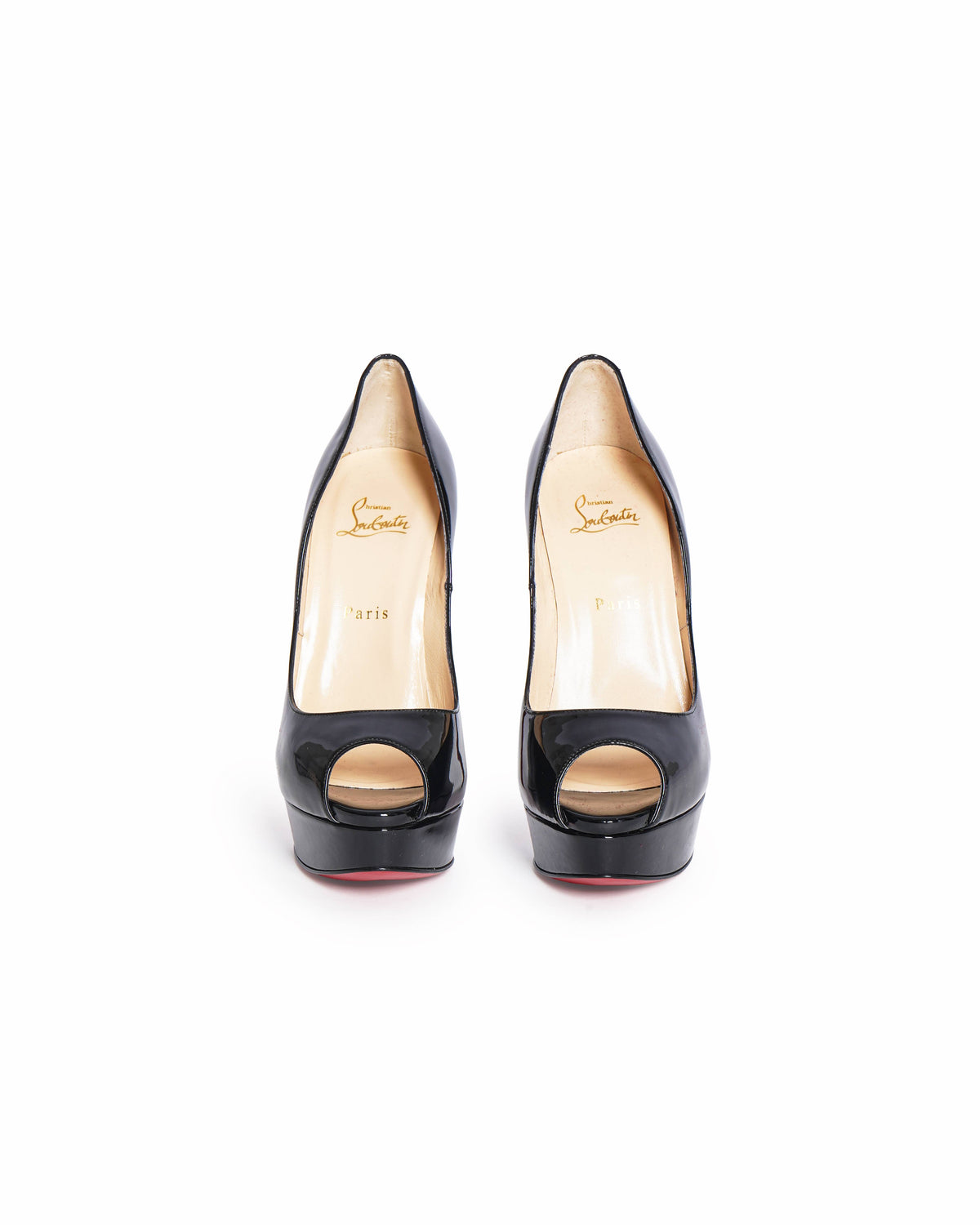 Christian Louboutin Lady Peep 150 Patent Leather Pumps