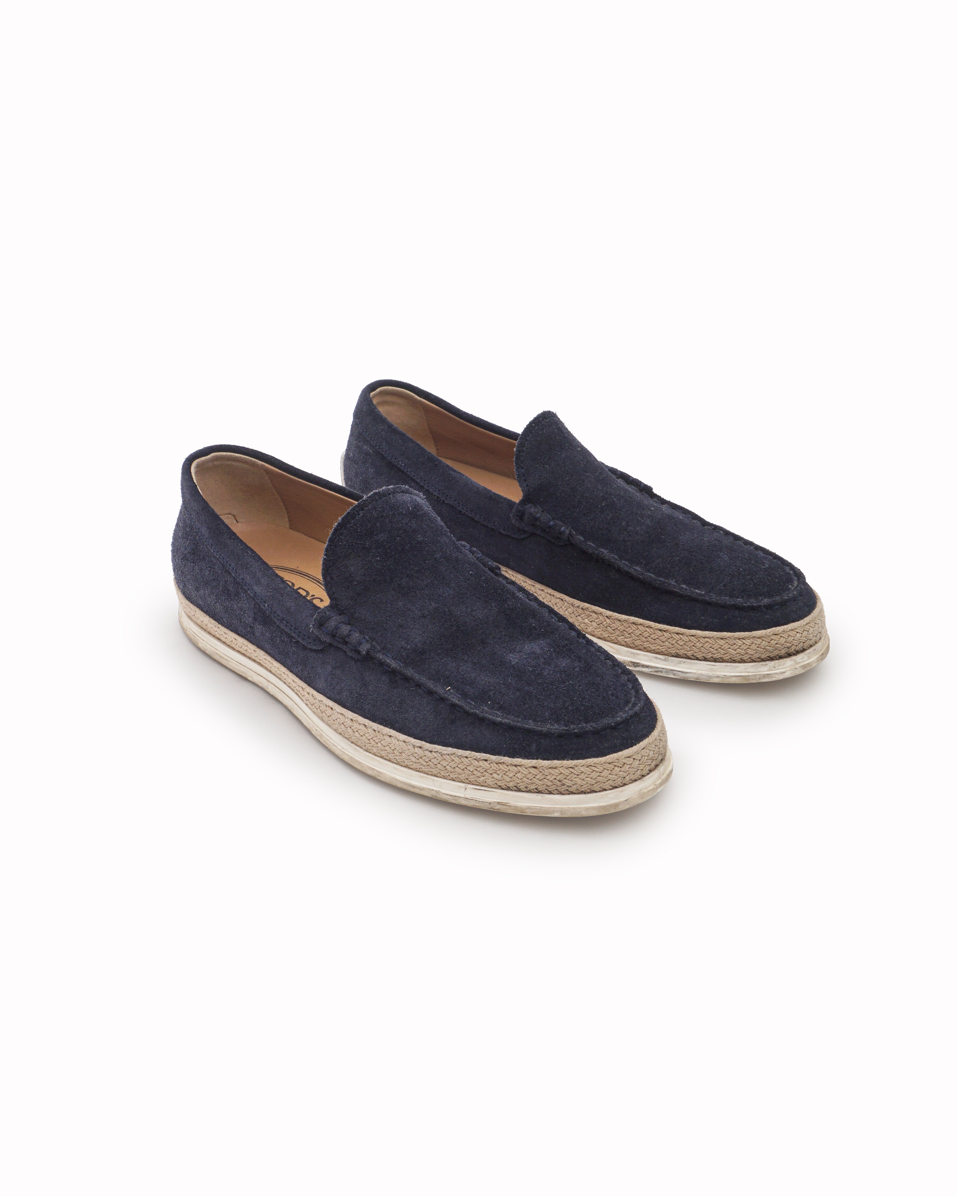 Tod's Men's Navy Blue Suede Loafers