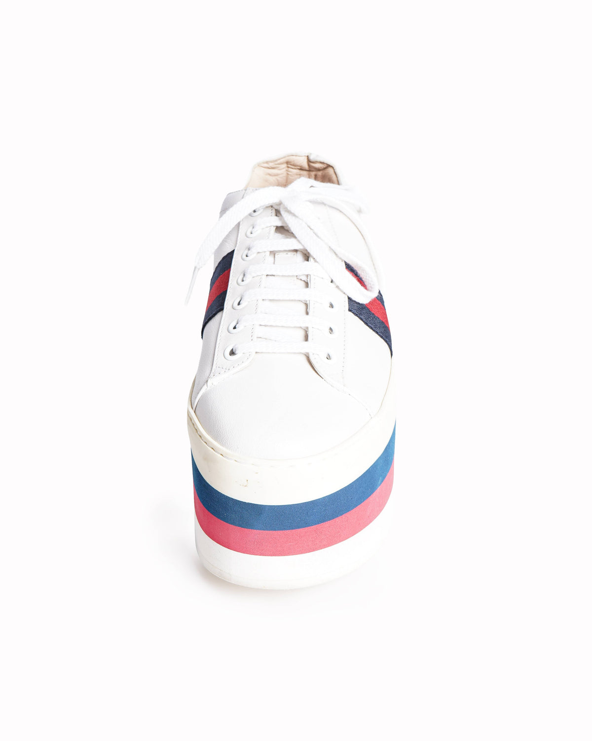 Gucci Peggy Leather Platform Lace Up Shoes Women's