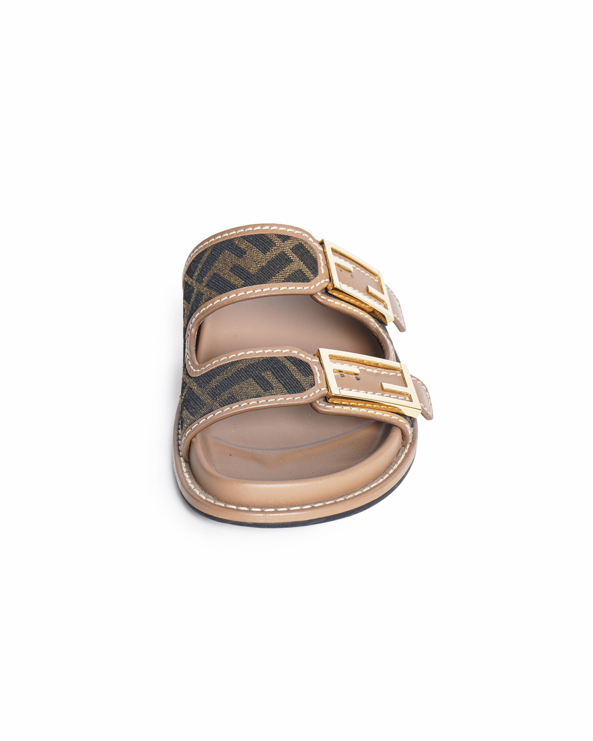 Fendi Feel Brown FF fabric slides