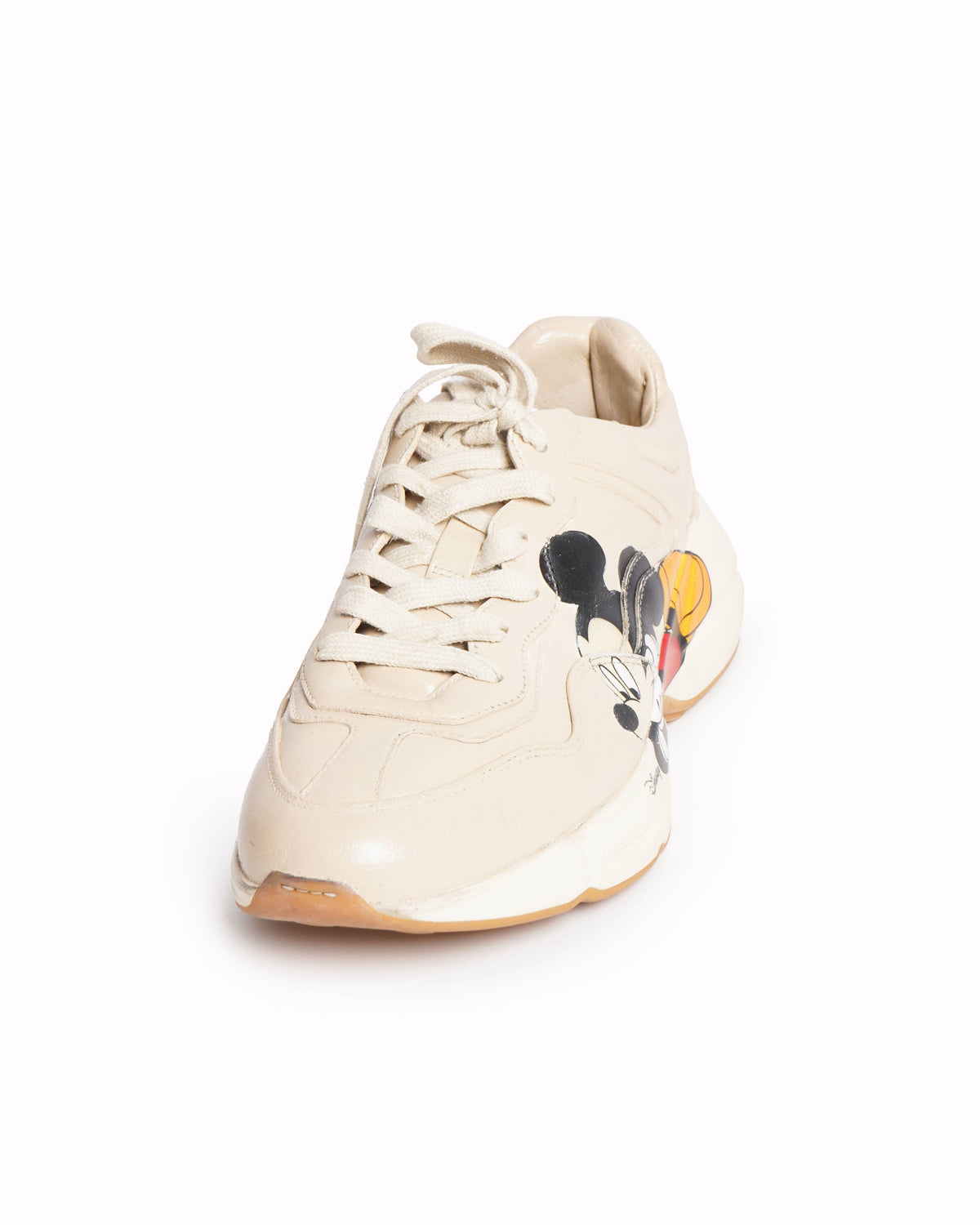 Gucci x Disney Mickey Mouse Rhyton Cream Leather Sneakers