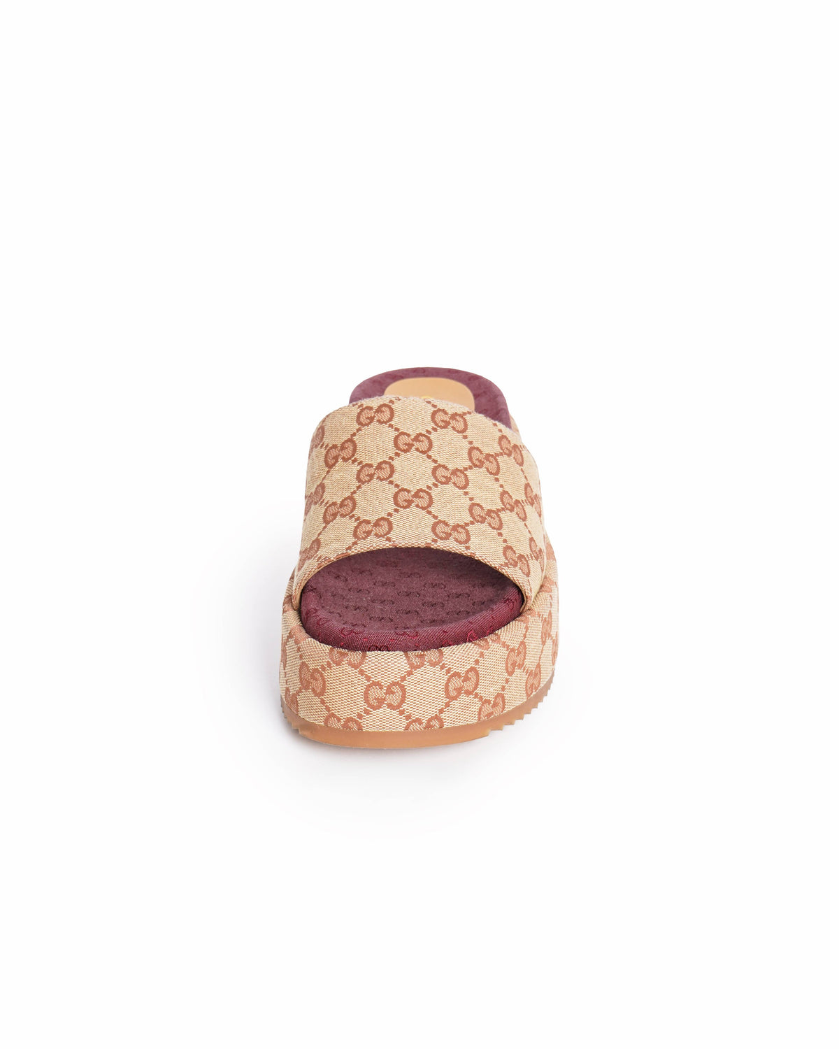 Gucci Canvas GG Monogram Angelina Platform Slide Sandals