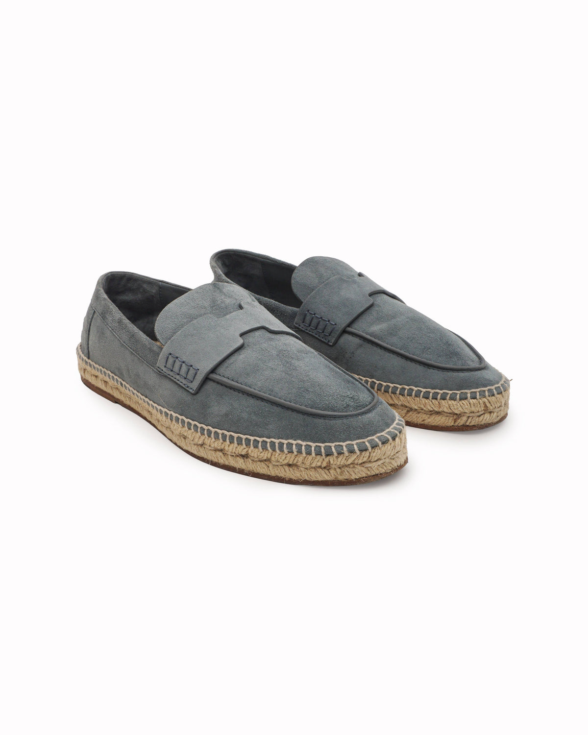 Hermès Ancora Slate Blue Suede Men's Espadrilles