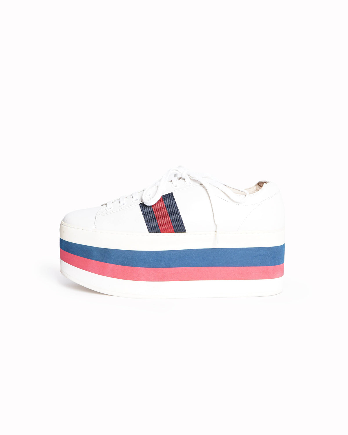 Gucci Peggy Leather Platform Lace Up Shoes Women's