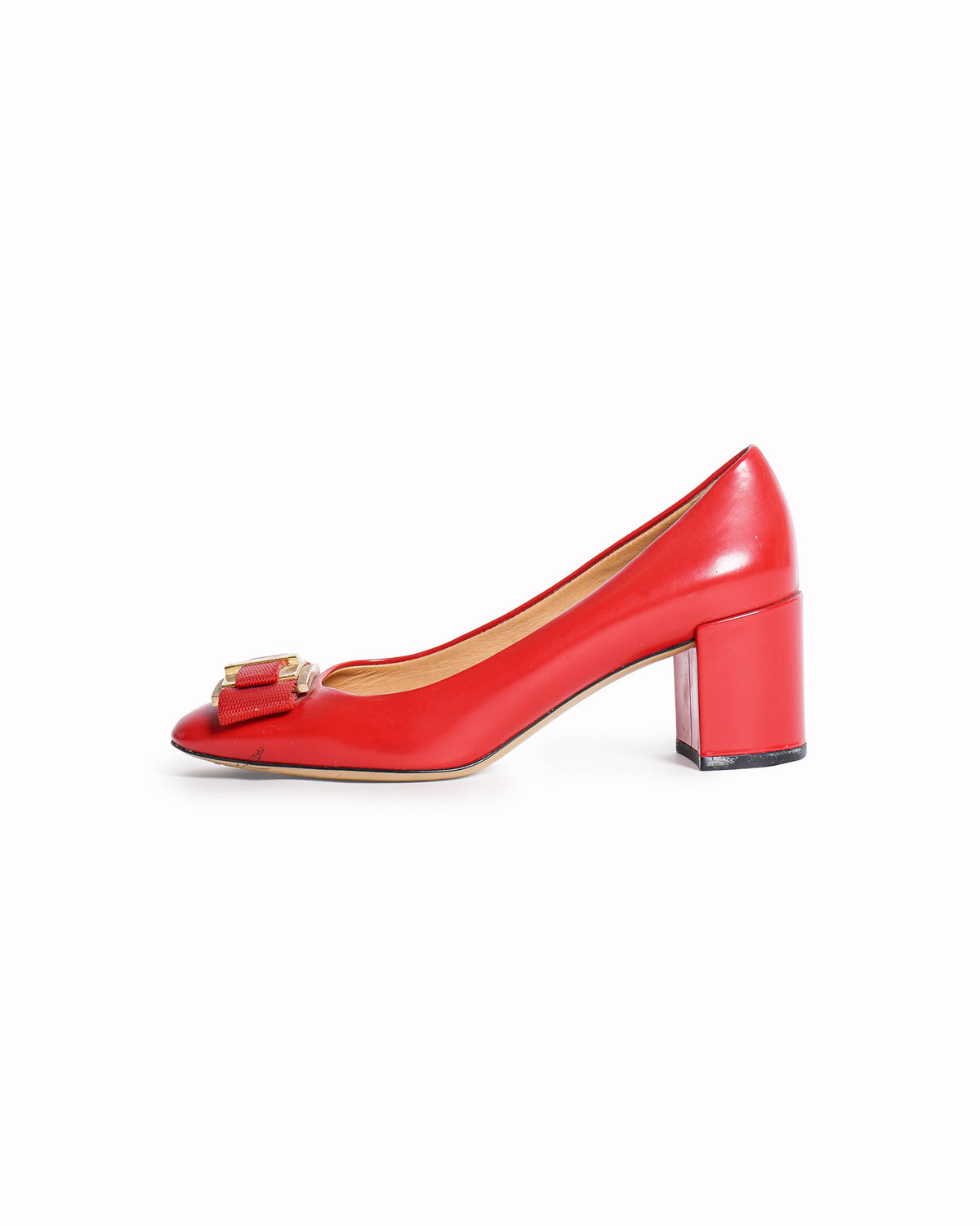 Salvatore Ferragamo Double Bow Block-Heel Pumps