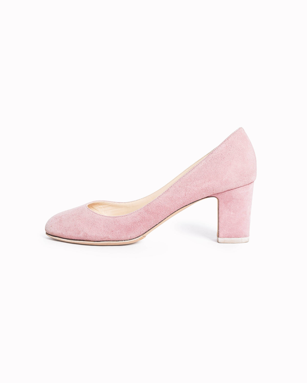 Jimmy Choo Round Toe Block Heels In Pink