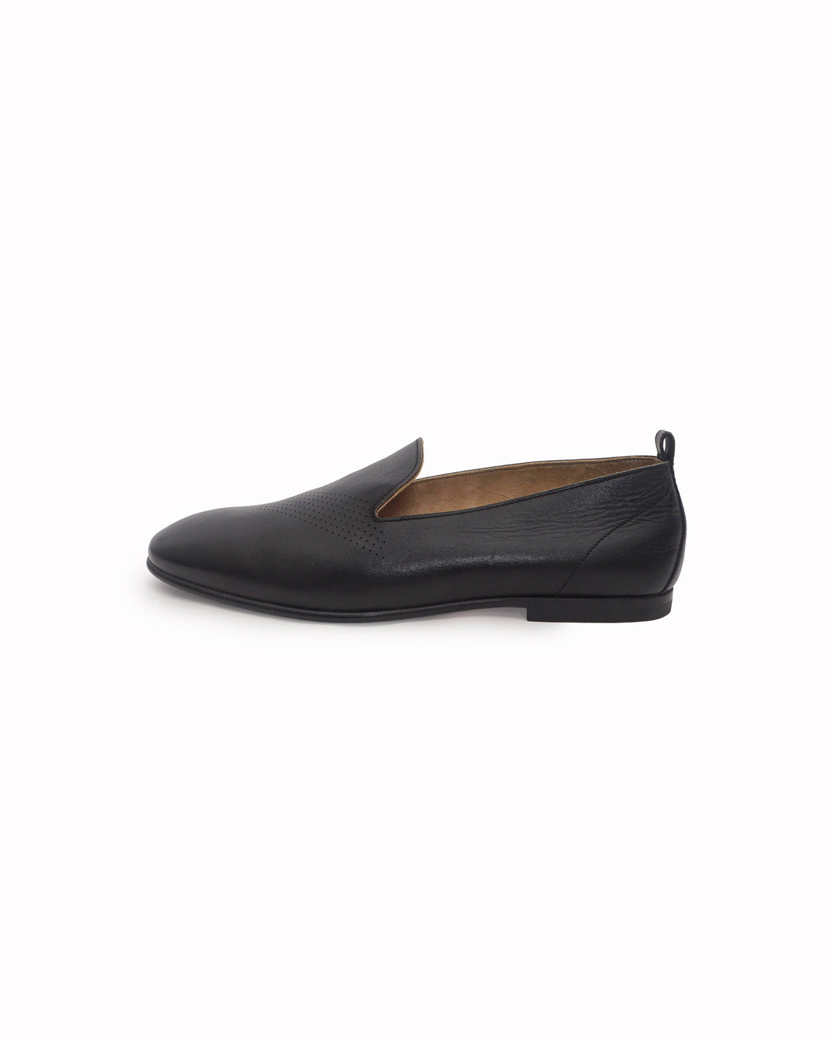 Hermès Perforated Black Leather Loafers