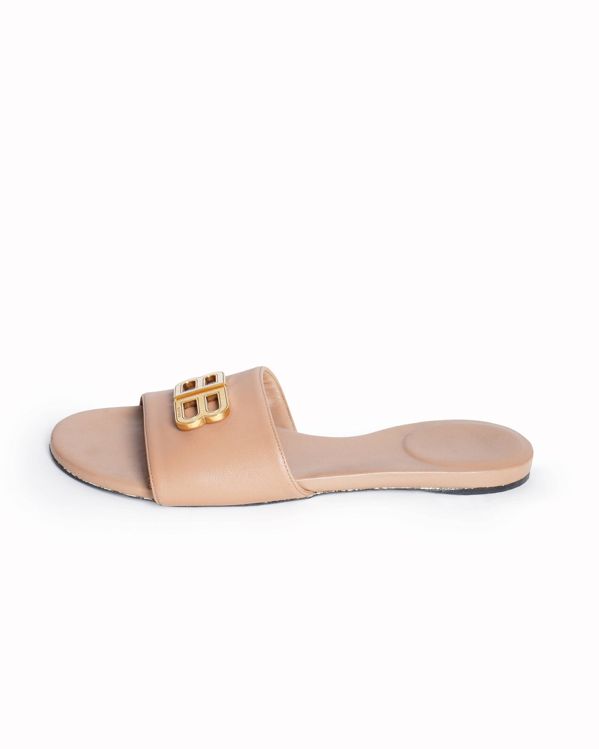 Balenciaga Logo Flats In Beige