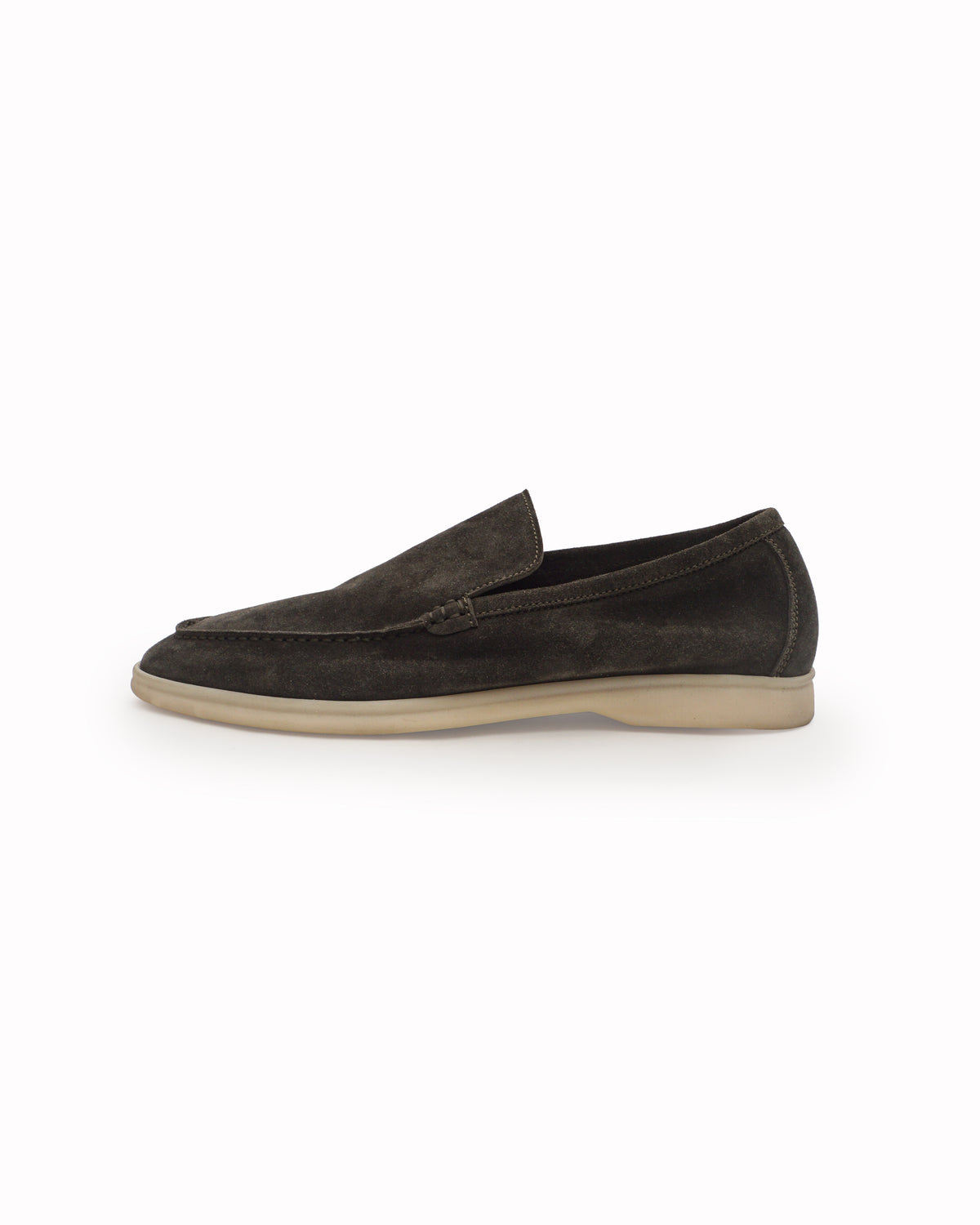 Loro Piana Warm Grey Suede Summer Walk Loafers