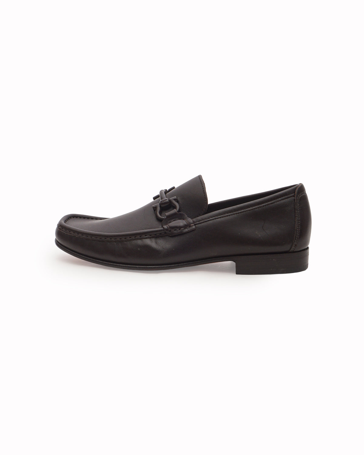 Salvatore Ferragamo Dark Brown Leather Gancini Loafers