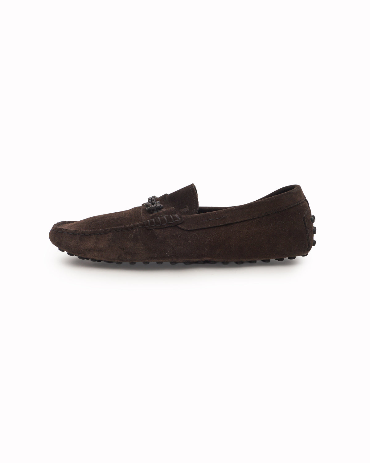 Tod's Brown Suede Braided Tie Gommino Driving Loafers