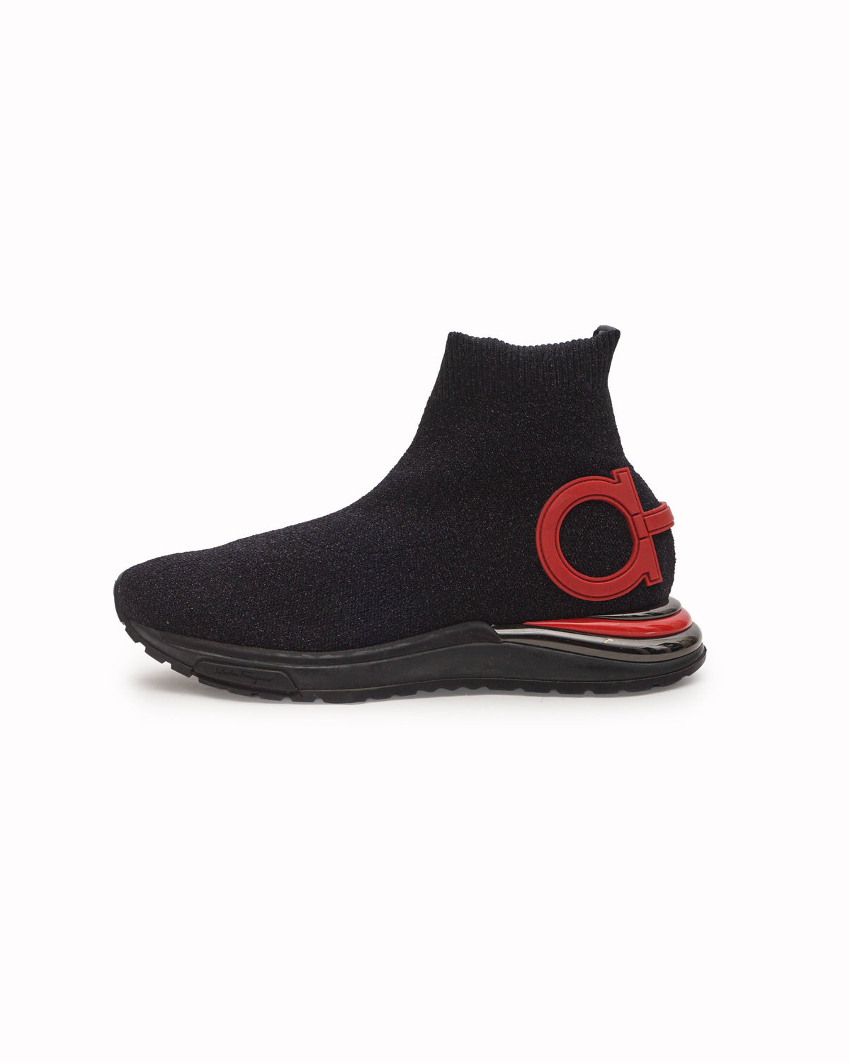 Salvatore Ferragamo Gardena Black Stretch Knit Sock Sneakers