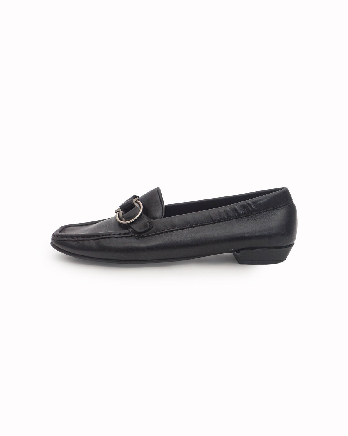 Salvatore Ferragamo Black Leather Gancini Bit Loafers