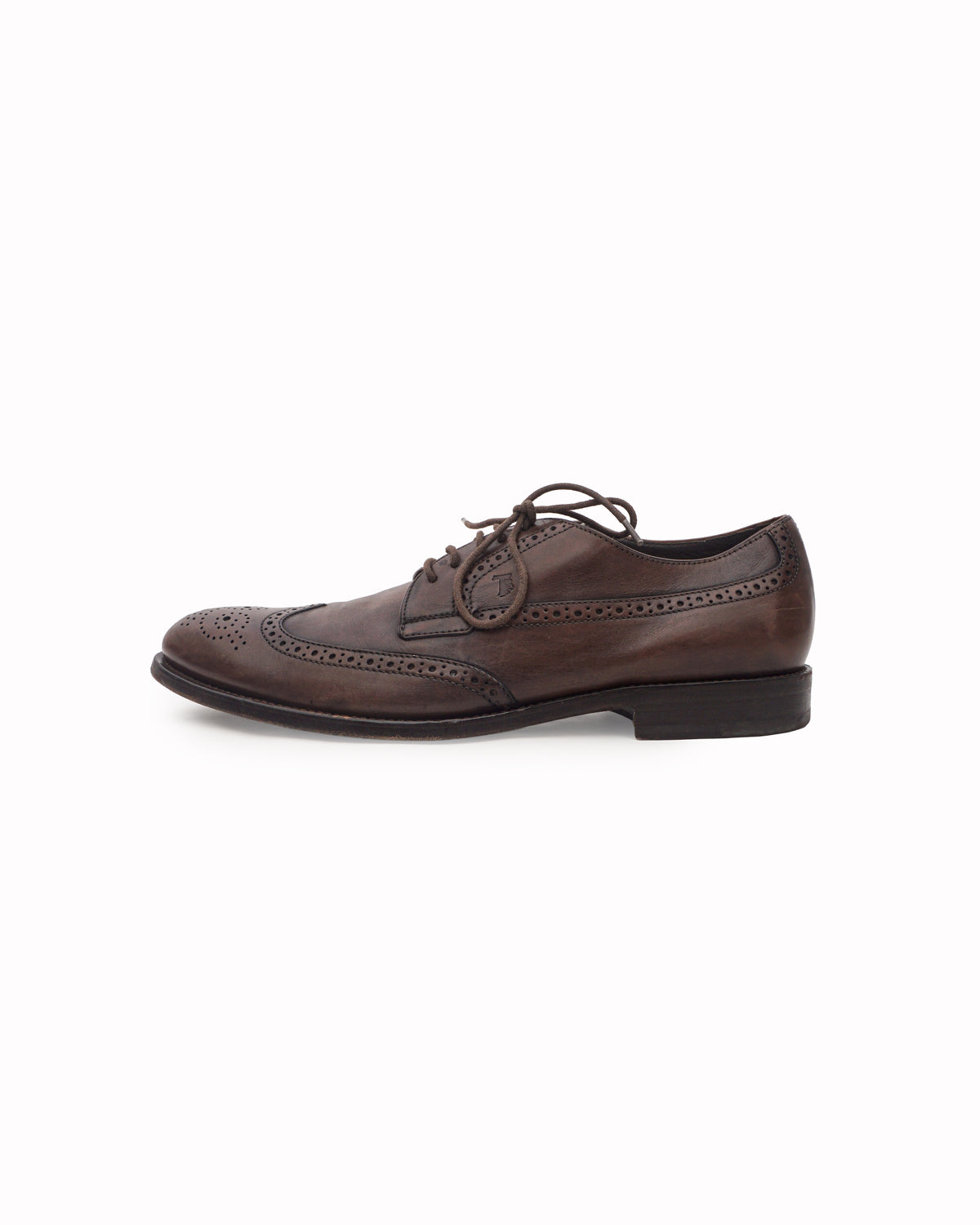 Tod's Brown Leather Wingtip Brogue Derby Shoes