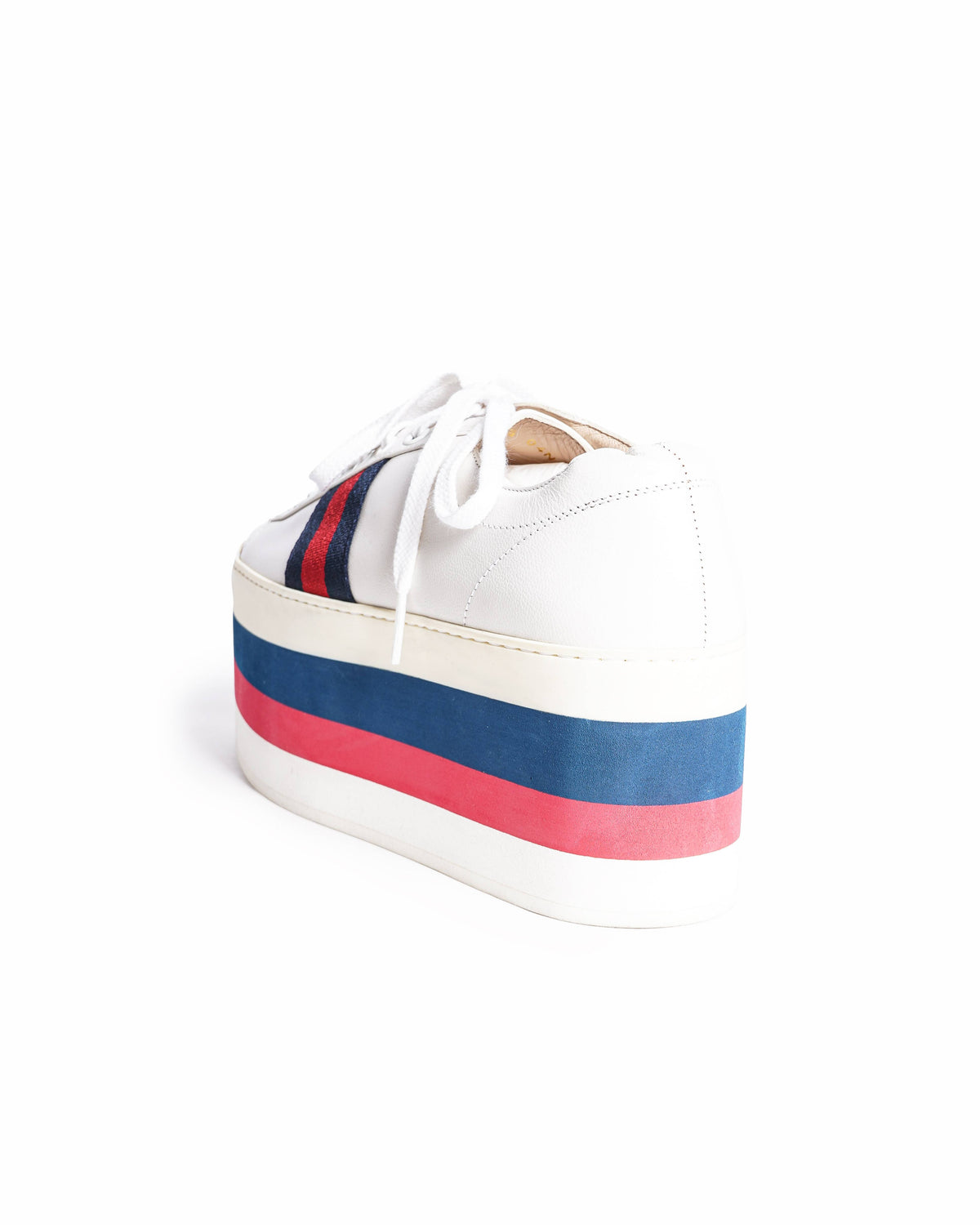 Gucci Peggy Leather Platform Lace Up Shoes Women's
