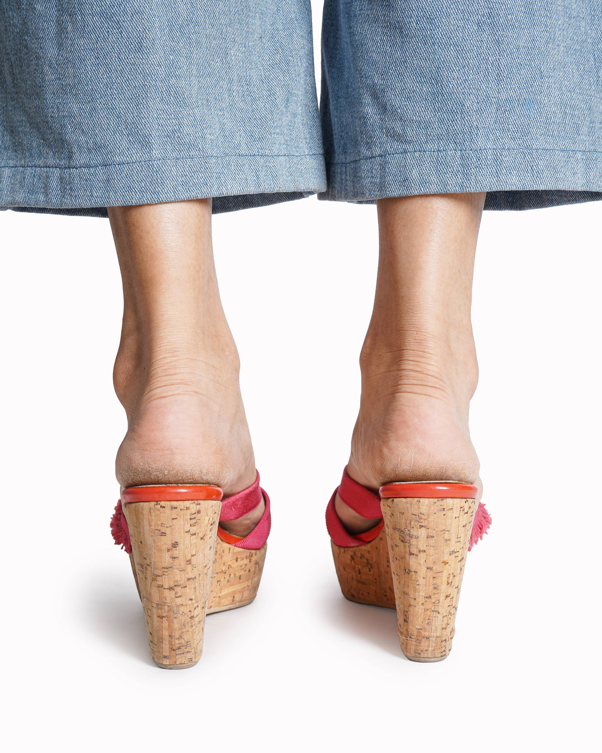 Salvatore Ferragamo Grosgrain Fringed Wedge Sandals