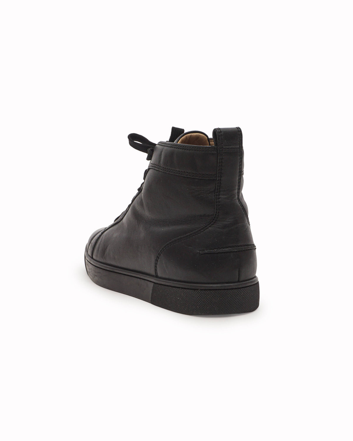 Christian Louboutin Louis Black Calf Leather High-Top Sneakers