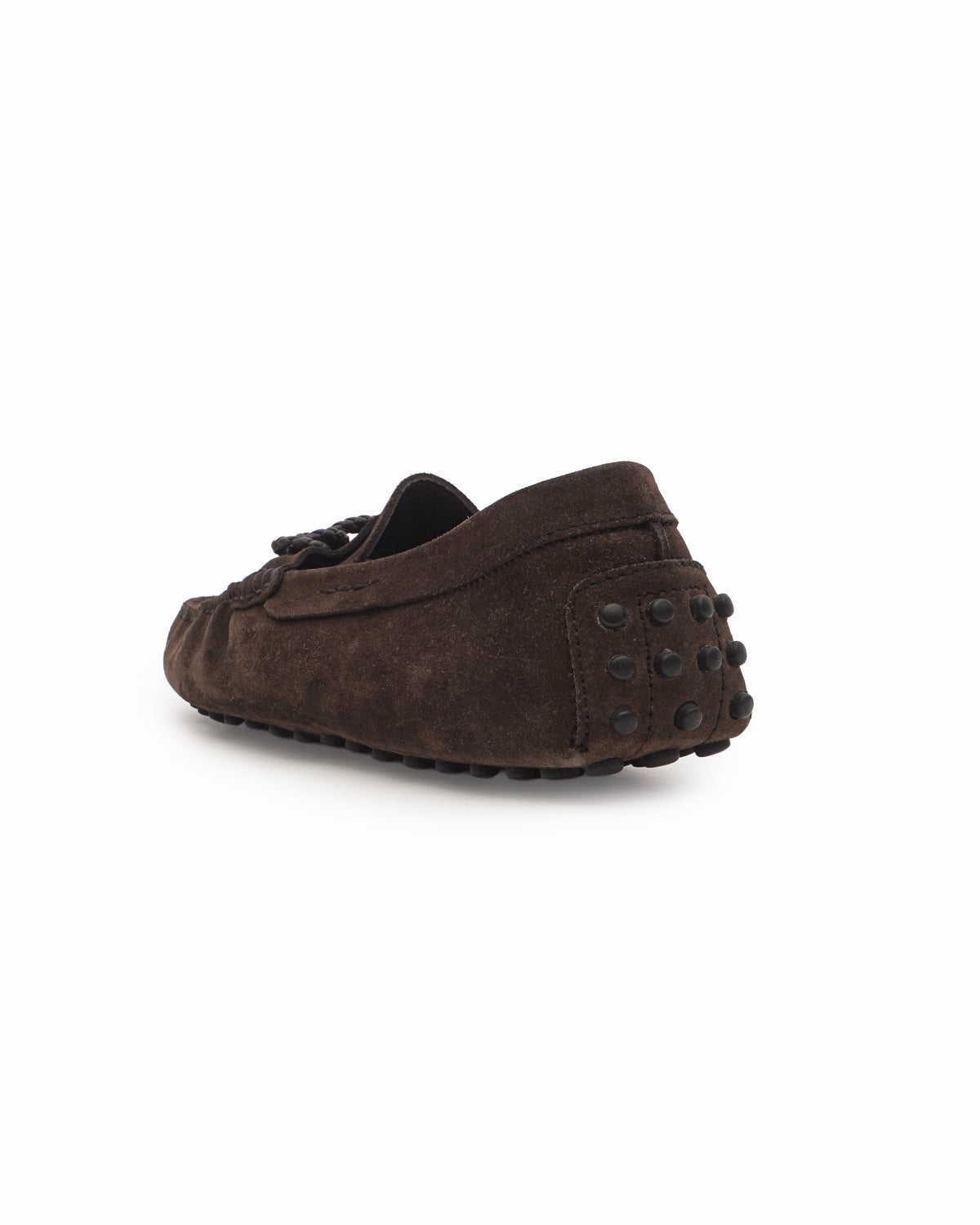 Tod's Brown Suede Braided Tie Gommino Driving Loafers