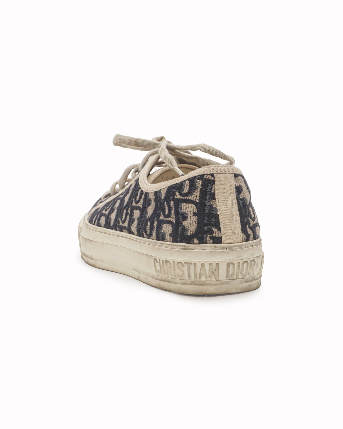 Dior Blue Embroidered Oblique Canvas Low-Top Sneakers