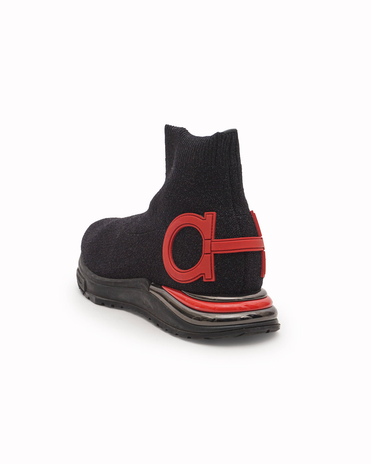 Salvatore Ferragamo Gardena Black Stretch Knit Sock Sneakers