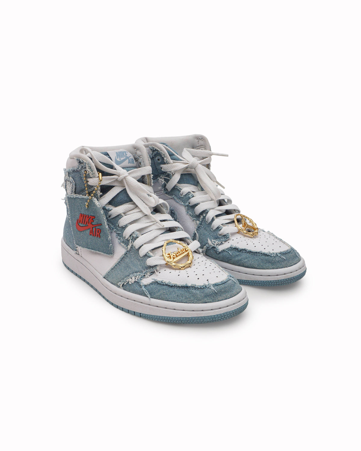 Nike Air Jordan 1 High Zoom CMFT 2 Distressed Denim Sneakers
