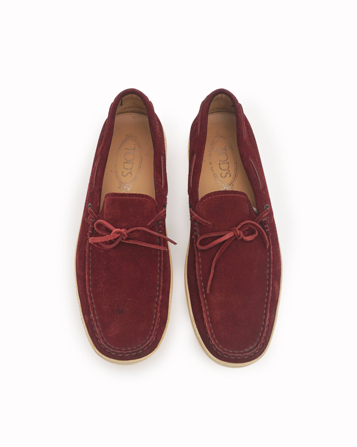 Tod's Red Suede Gommino Driving Loafers