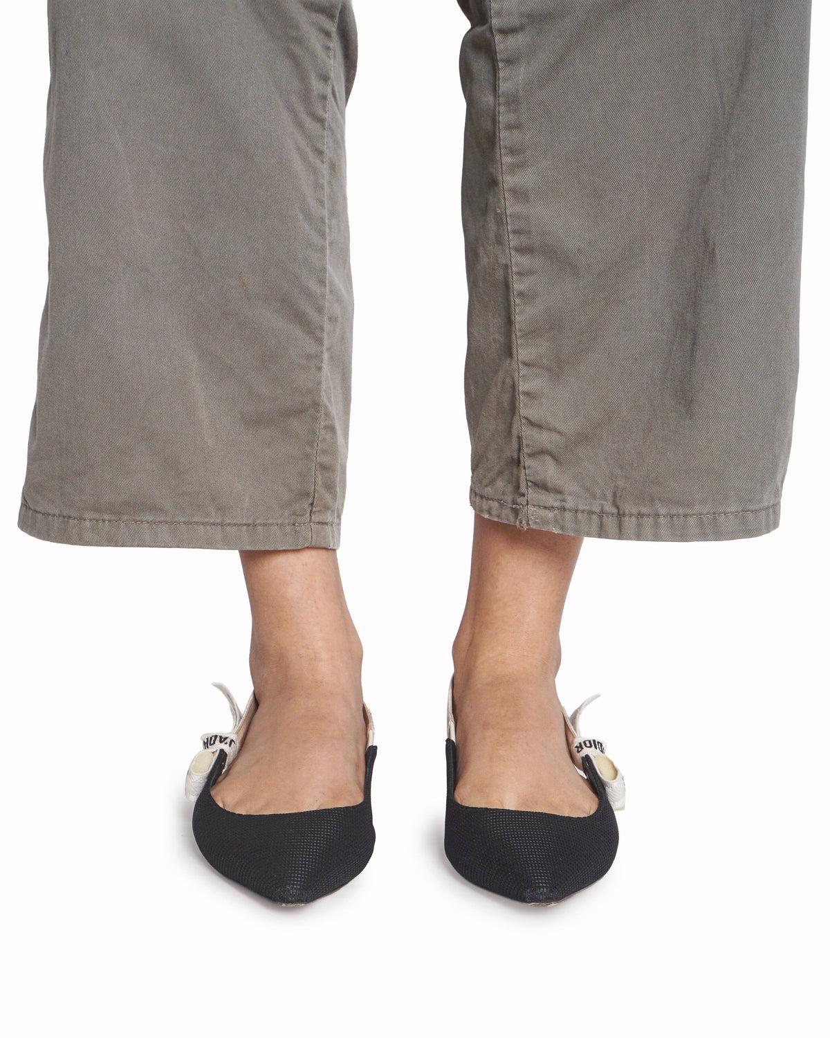 Dior Black Technical Fabric J'Adior Slingback Flats