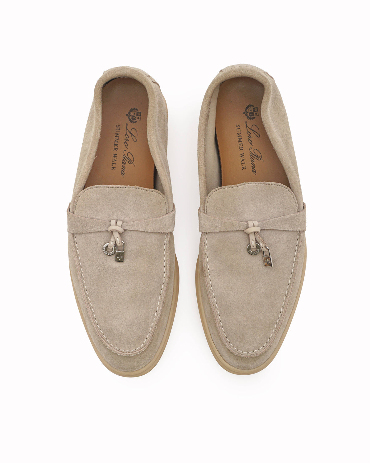 Loro Piana Sandstone Suede Summer Charms Walk Loafers